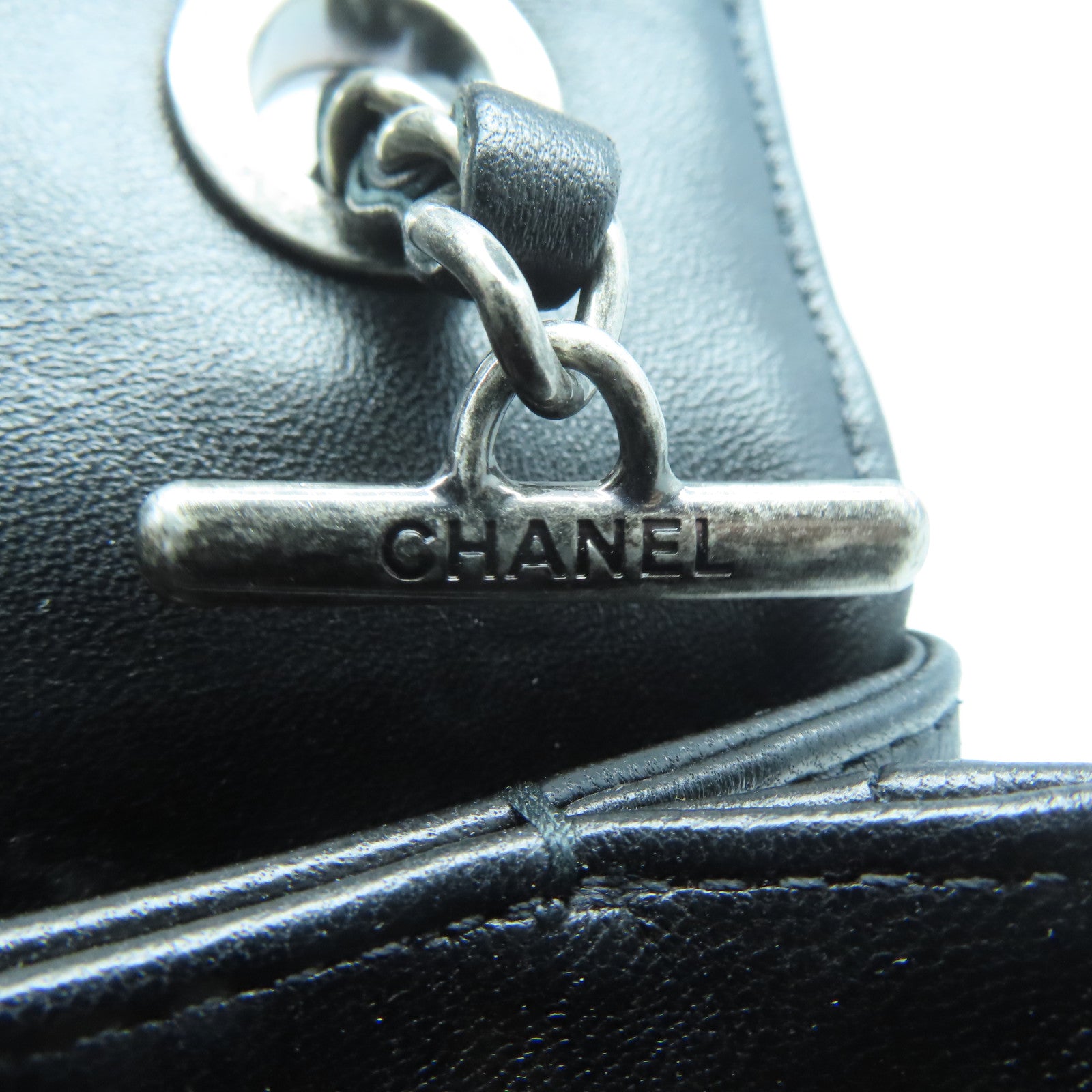 CHANEL 【激減優惠】菱格牛皮皮革Chain Shoulder黑扣手挽肩背兩用袋黑色