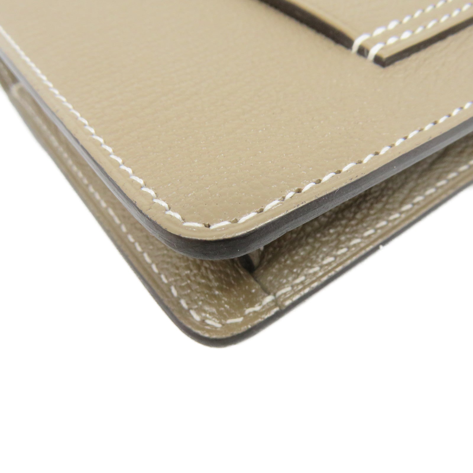 HERMES Chevre皮革金扣Roulis slim wallet钱包啡色