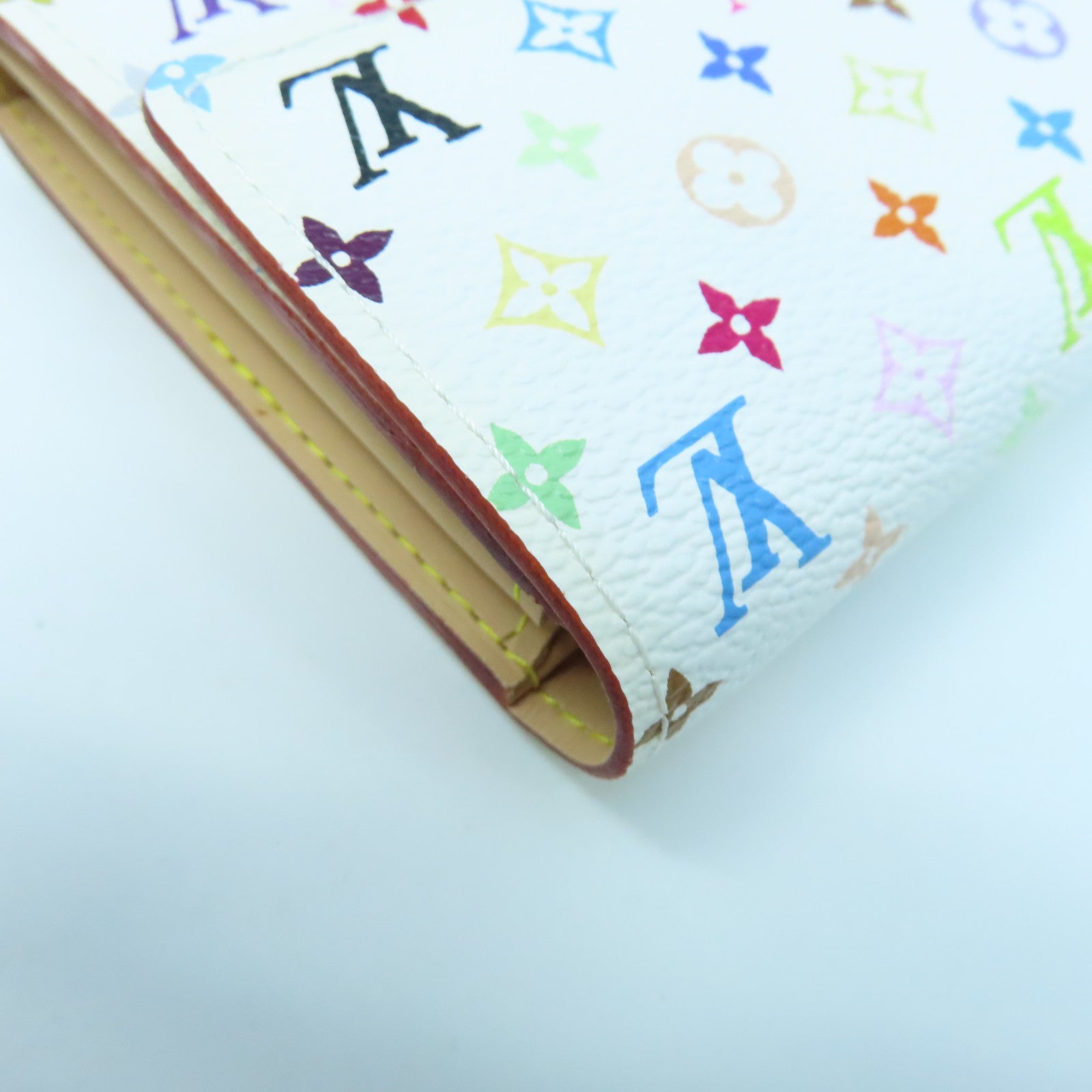 LOUIS VUITTON Monogram Multicolore Portefeuille Sarah Wallet金扣長錢包白色