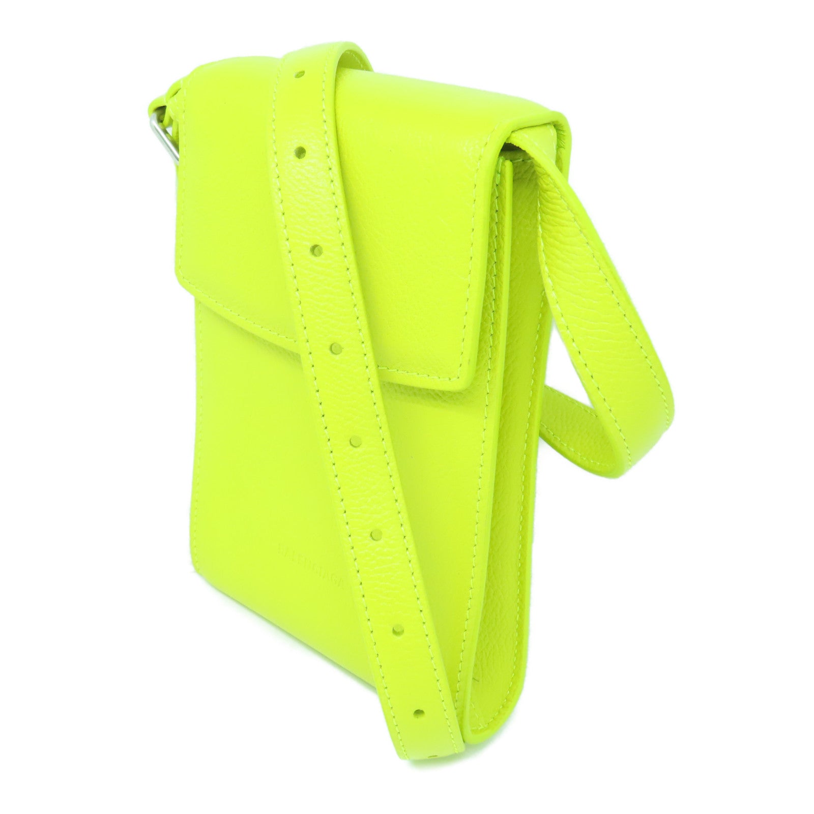 BALENCIAGA 牛皮皮革Shoulder Bag银扣肩背袋黄色