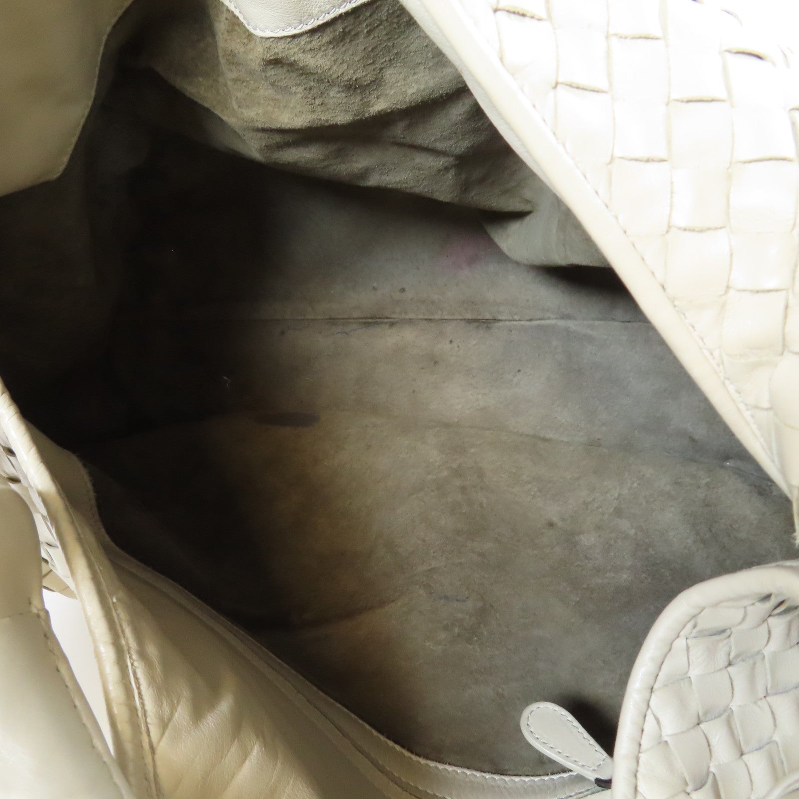BOTTEGA VENETA 織紋牛皮皮革Shoulder Bag銀扣肩背袋米色