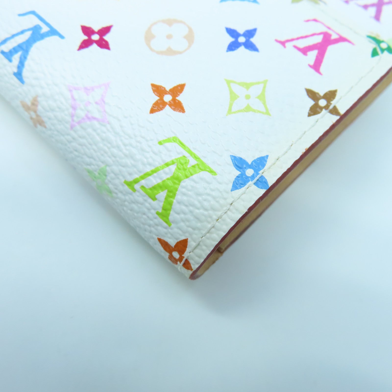 LOUIS VUITTON Monogram Multicolore Portefeuille Sarah Wallet金扣長錢包白色