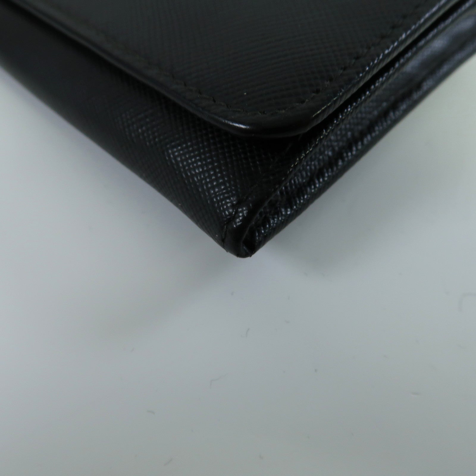 PRADA Saffiano皮革Long Wallet金扣長錢包黑色