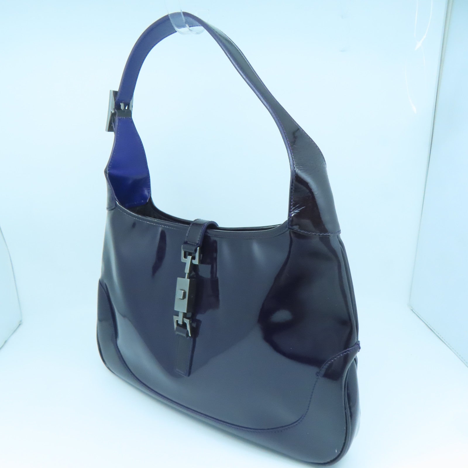 GUCCI 【激減優惠】漆皮皮革Handbag銀扣手挽袋紫色