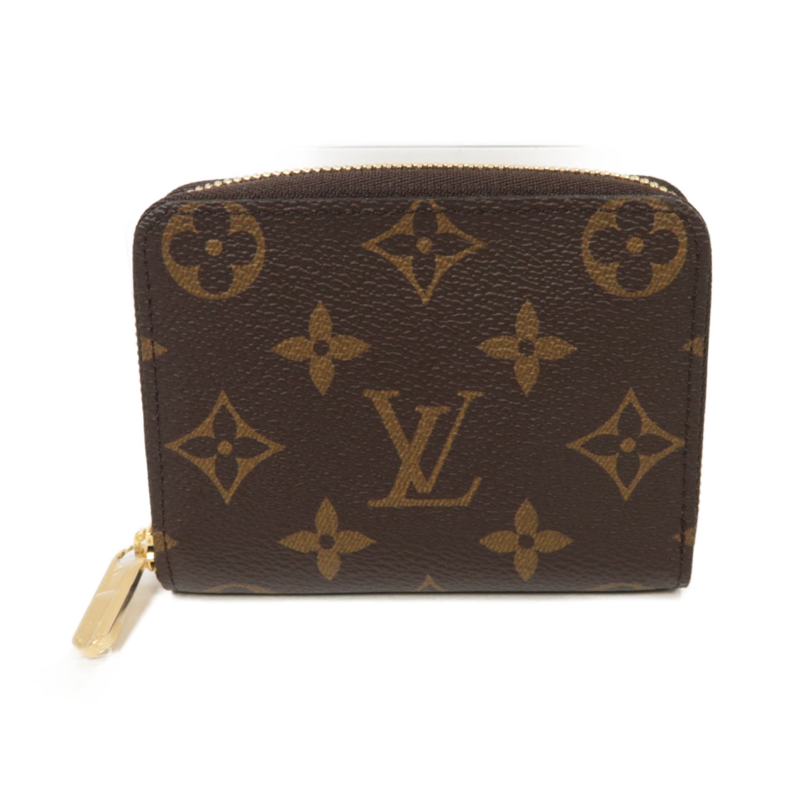LOUIS VUITTON Monogram Zippy Coin Case金扣零錢包棕色