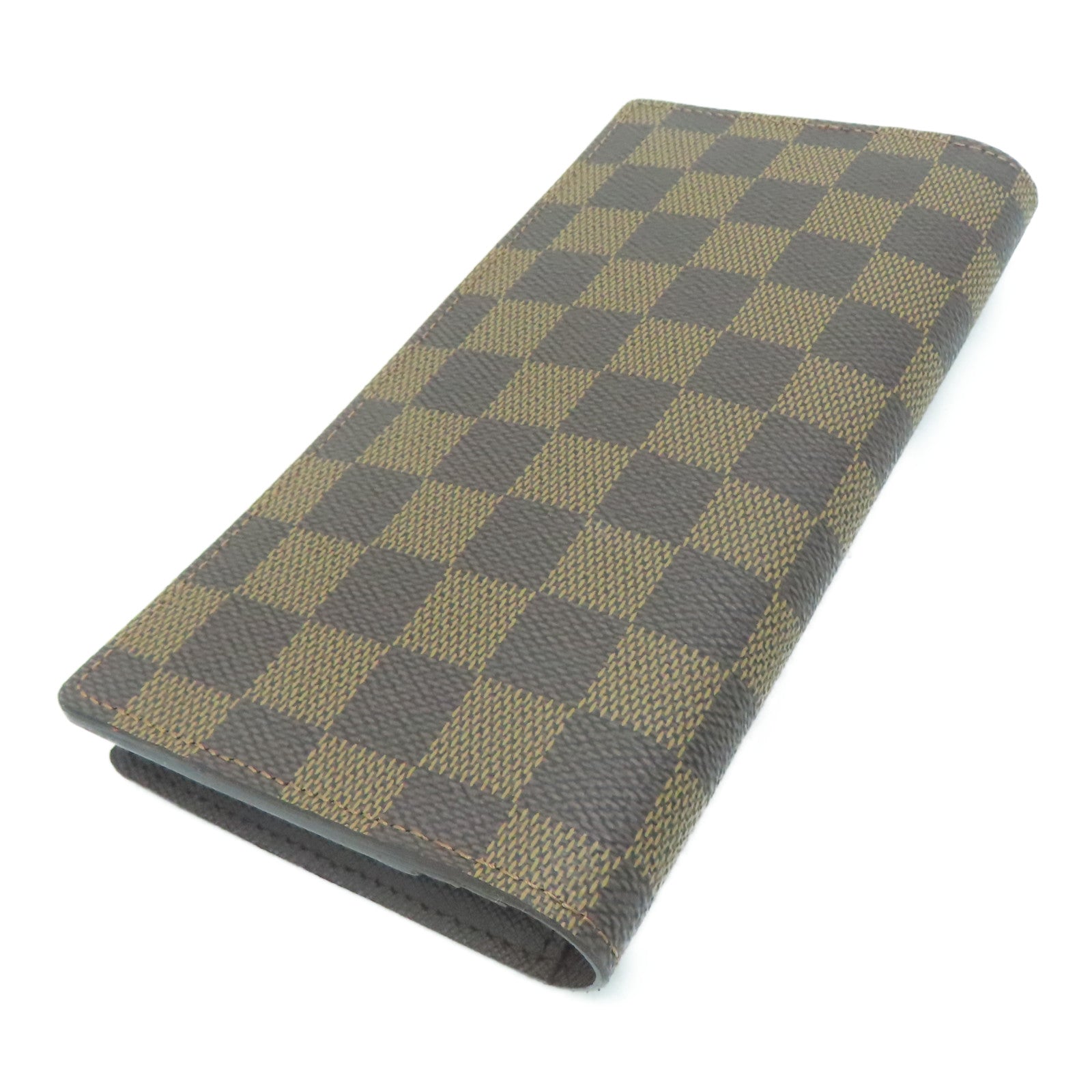 LOUIS VUITTON Damier Brazza金扣长钱包啡色