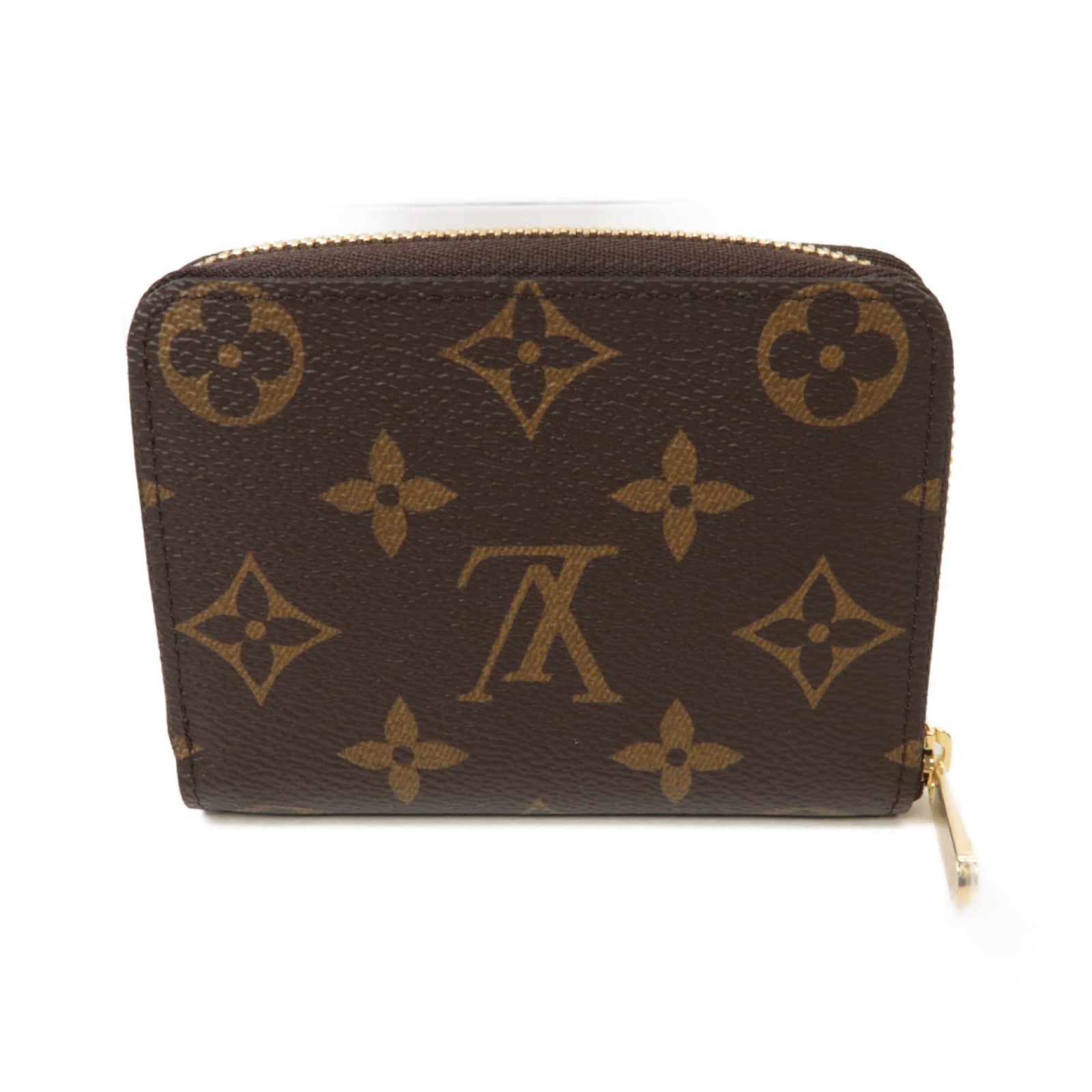 LOUIS VUITTON Monogram Zippy Coin Case金扣零錢包棕色