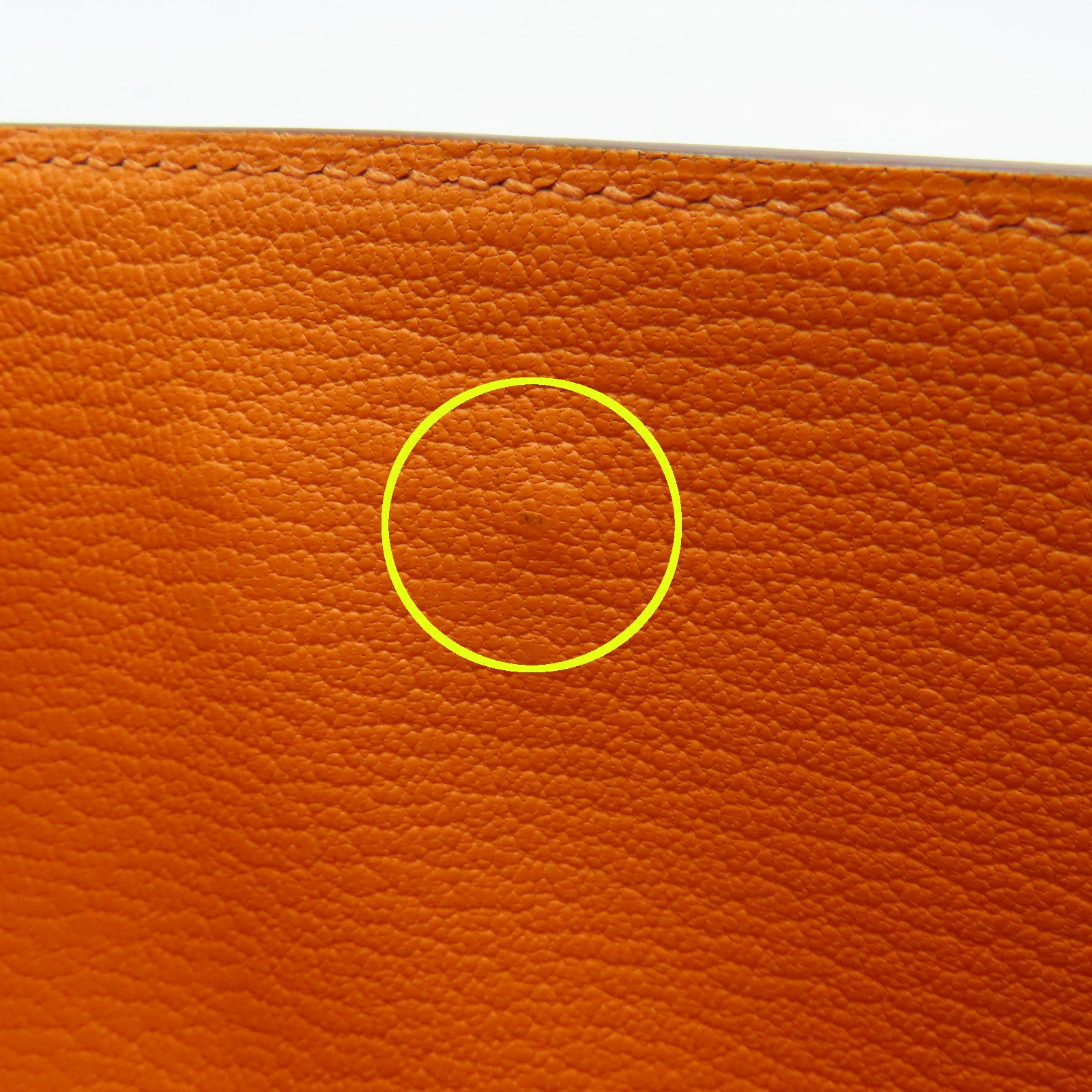 HERMES Chevre皮革Kelly Wallet銀扣長錢包橙色