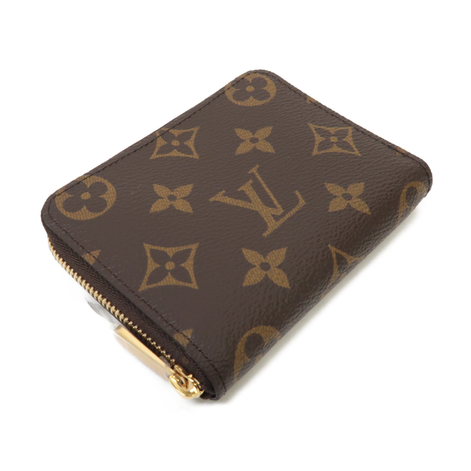 LOUIS VUITTON Monogram Zippy Coin Case金扣零錢包棕色