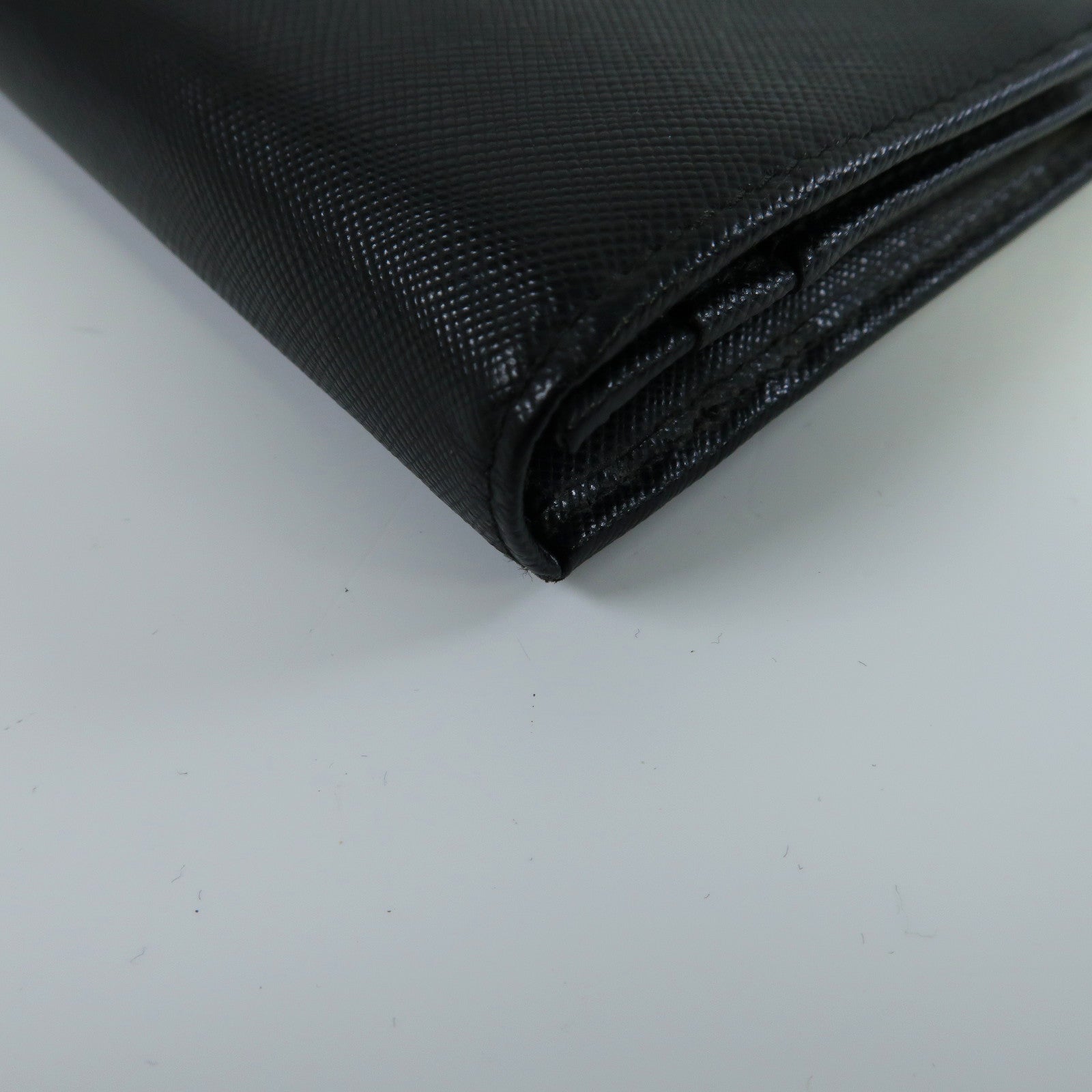 PRADA Saffiano皮革Long Wallet金扣長錢包黑色