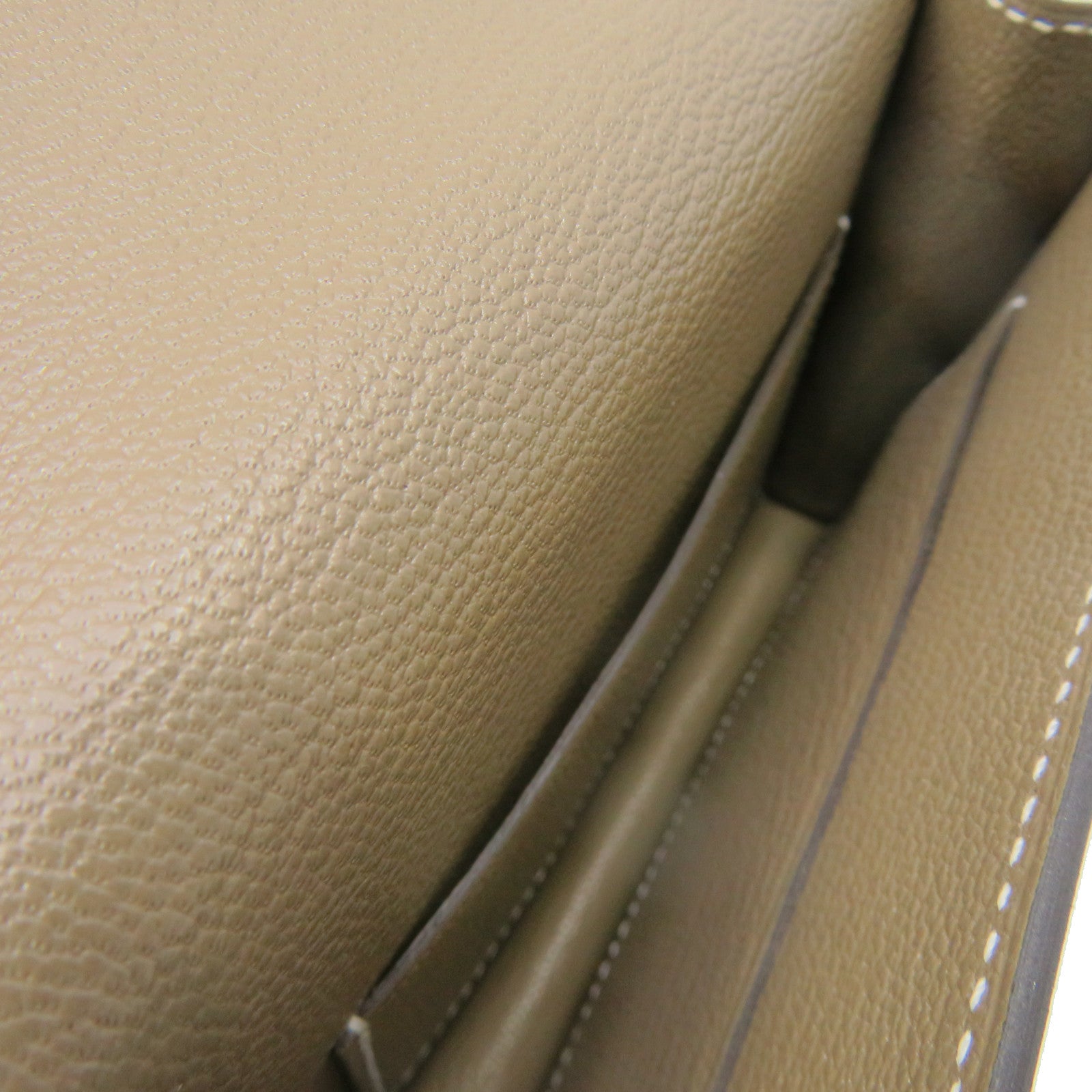 HERMES Chevre皮革金扣Roulis slim wallet钱包啡色