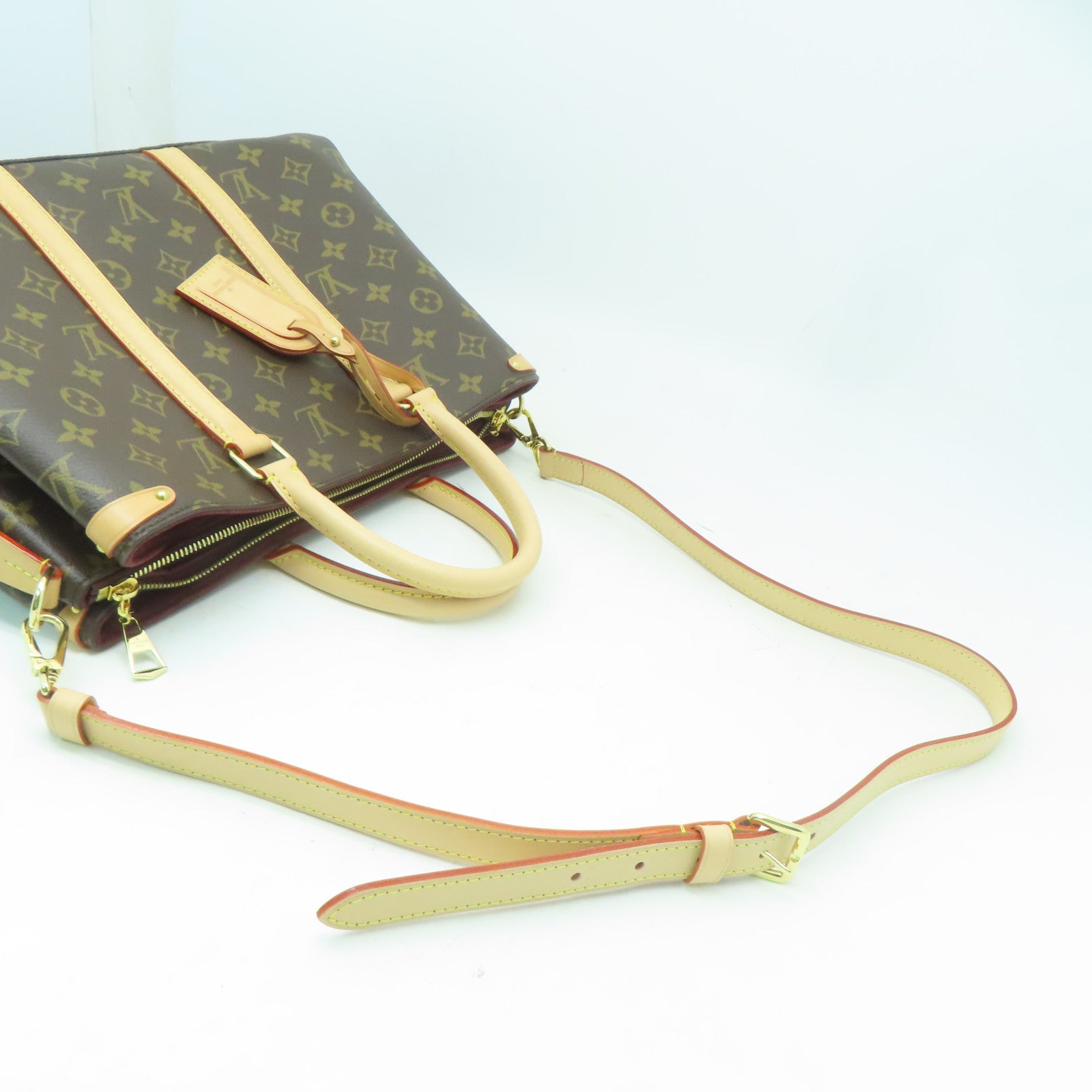 LOUIS VUITTON Monogram Soufflot BB金扣手挽肩背兩用袋啡色