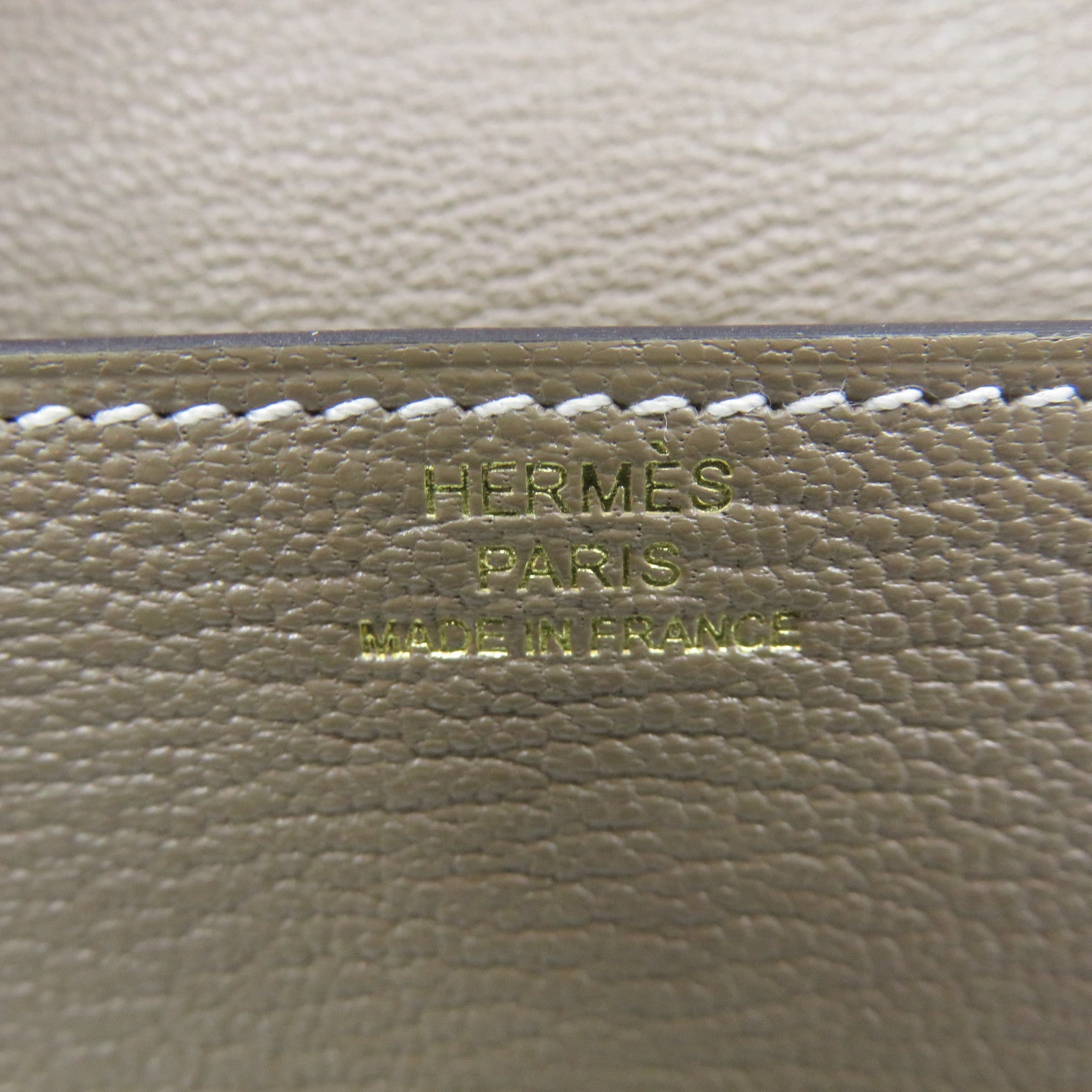 HERMES Chevre皮革金扣Roulis slim wallet钱包啡色