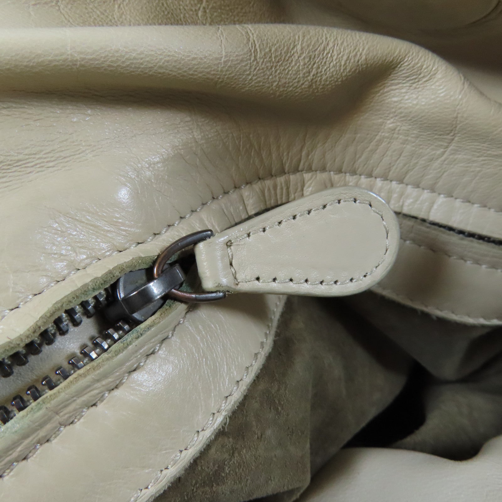 BOTTEGA VENETA 織紋牛皮皮革Shoulder Bag銀扣肩背袋米色