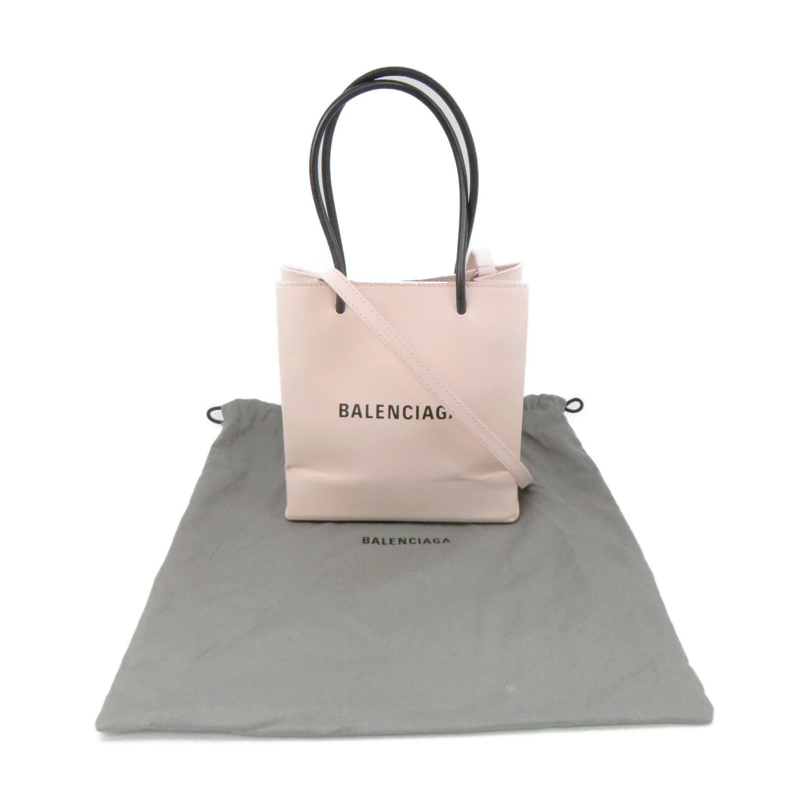 BALENCIAGA 牛皮皮革2 Way Shoulder銀扣手挽肩背兩用袋粉紅色