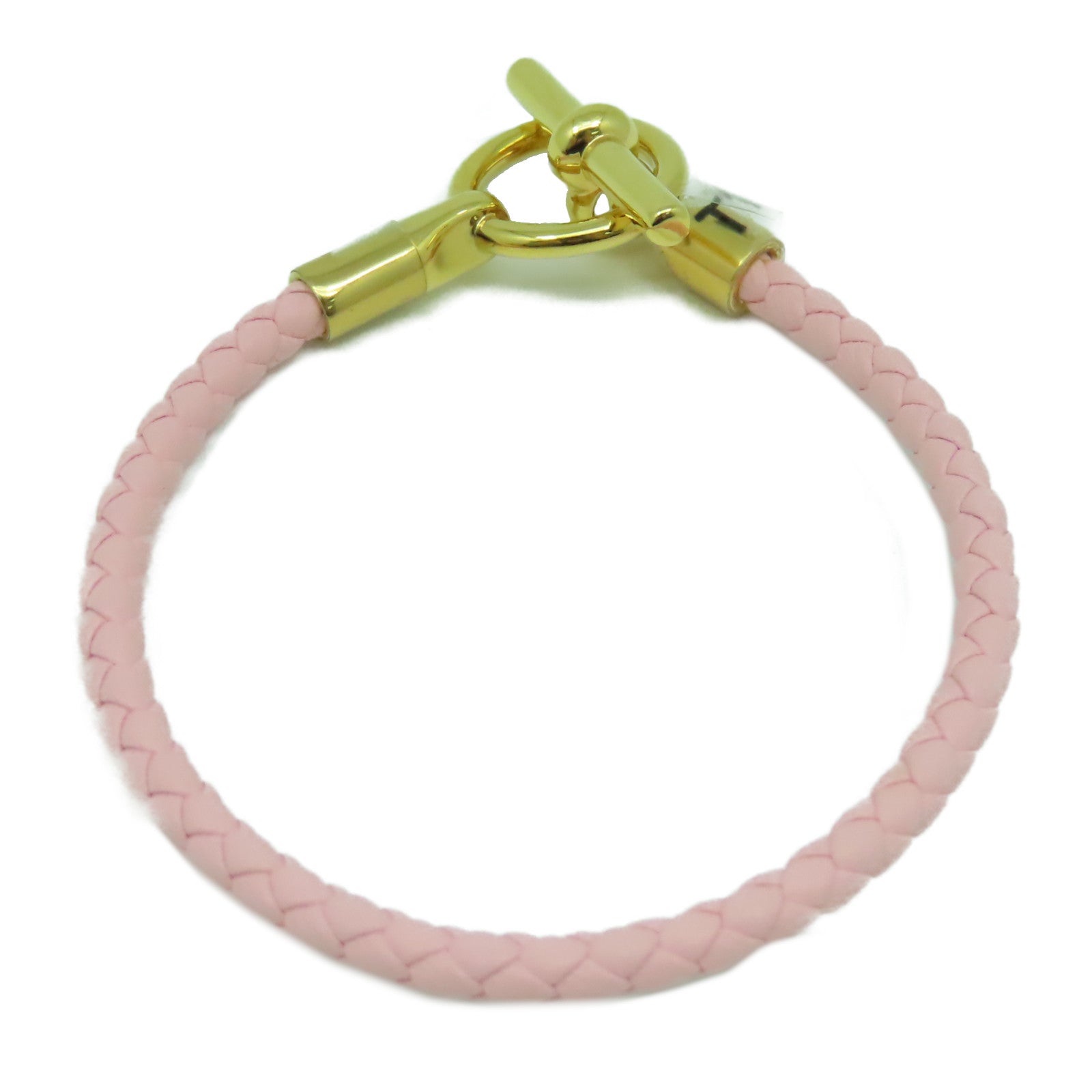 HERMES Swift皮革Glenan Bracelets金扣手鐲粉紅色