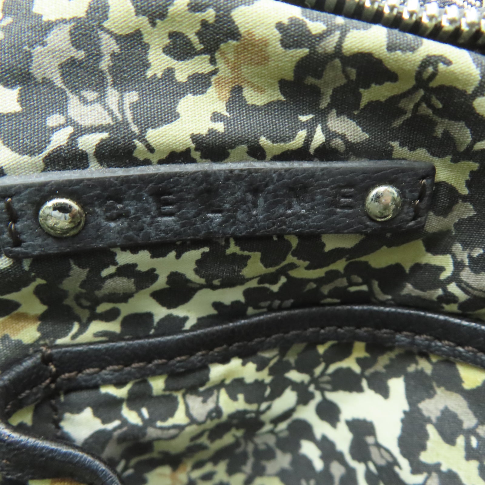CELINE 帆布Shoulder Bag银扣肩背袋黑色