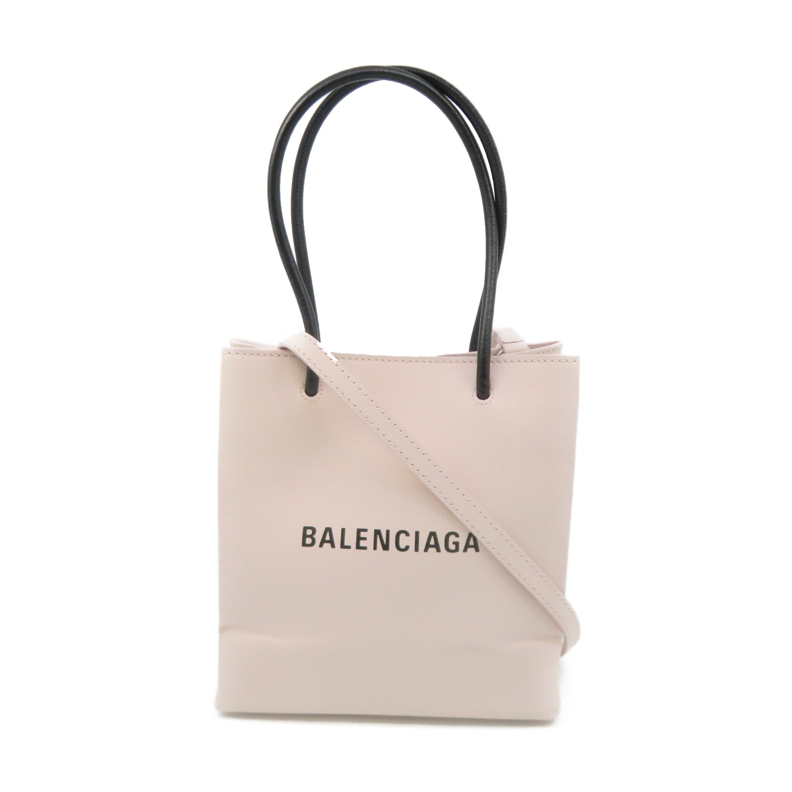 BALENCIAGA 牛皮皮革2 Way Shoulder銀扣手挽肩背兩用袋粉紅色
