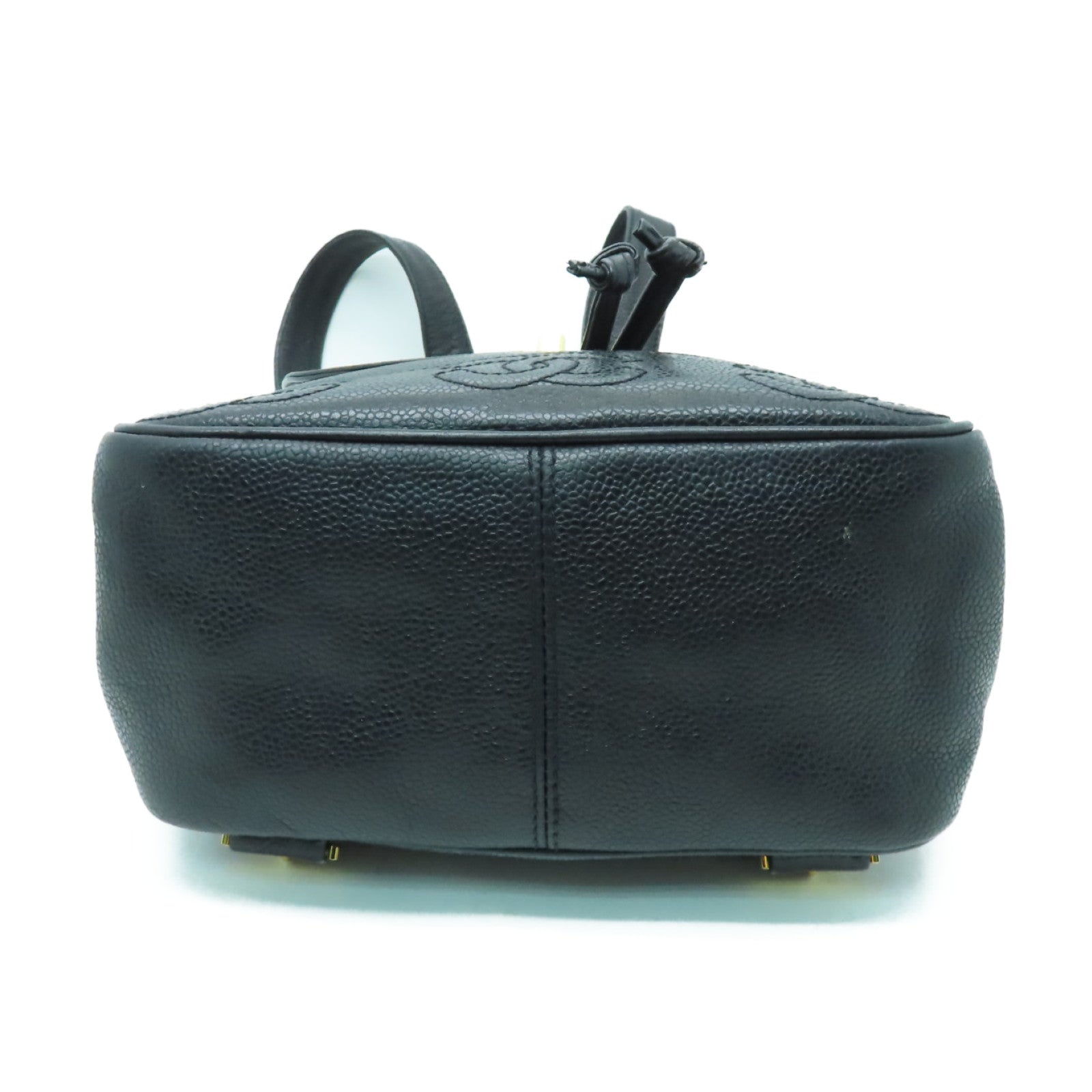 CHANEL Caviar皮革Backpack金扣背包黑色