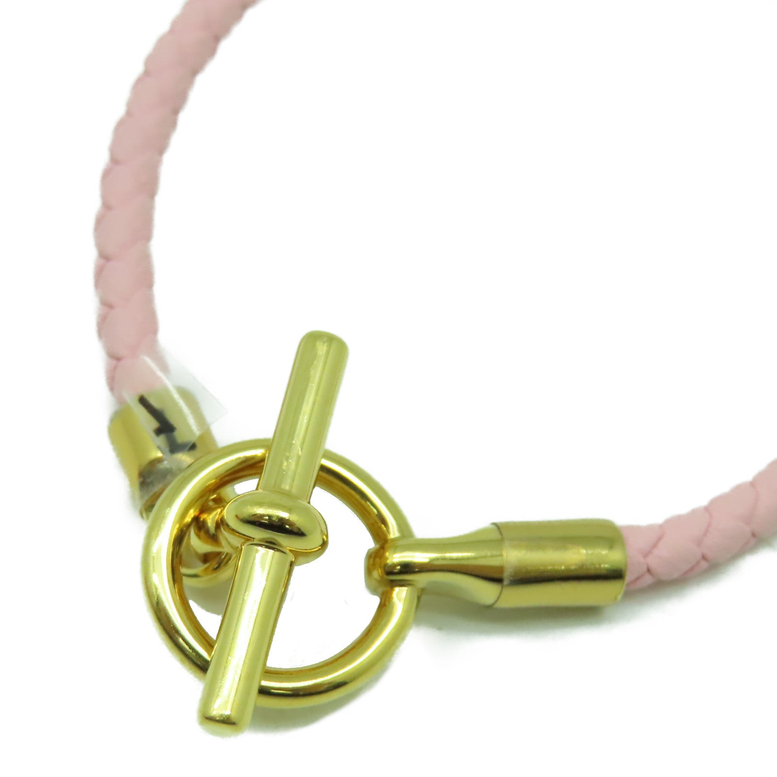 HERMES Swift皮革Glenan Bracelets金扣手鐲粉紅色