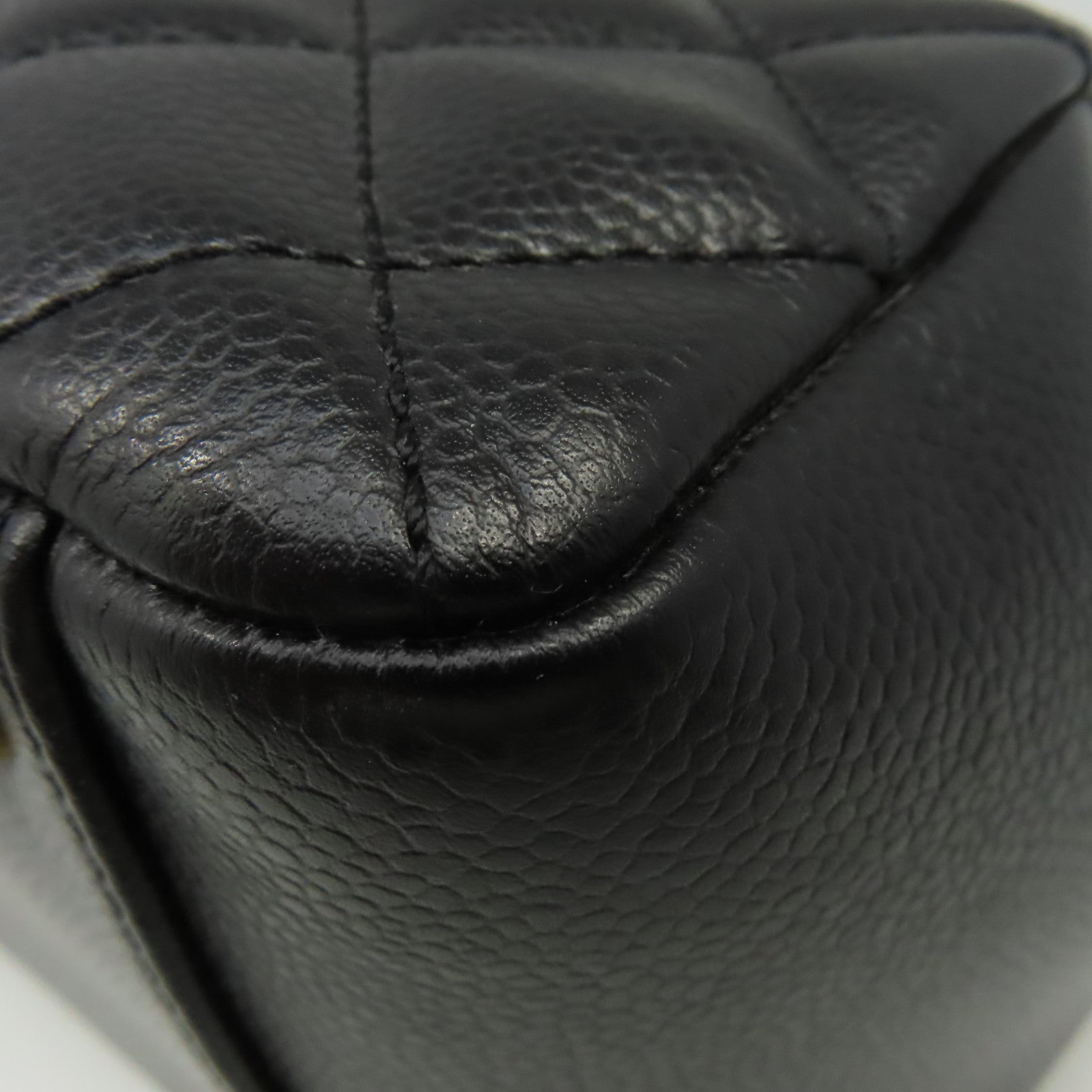 CHANEL 菱格Caviar皮革GST Chain Shoulder Bag金扣鏈帶肩背袋黑色