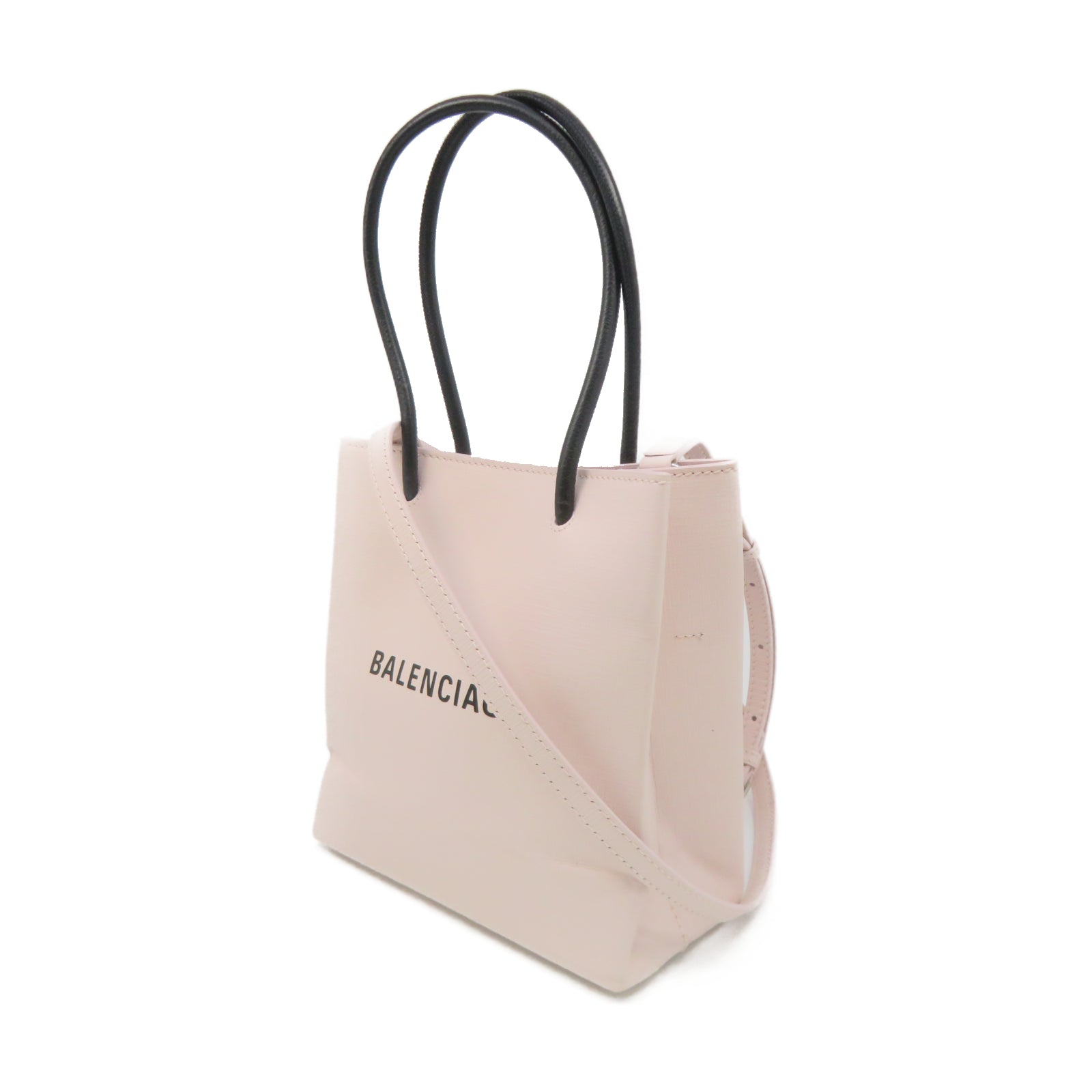 BALENCIAGA 牛皮皮革2 Way Shoulder銀扣手挽肩背兩用袋粉紅色