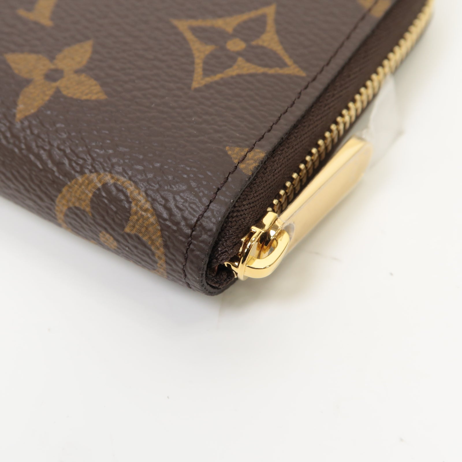 LOUIS VUITTON Monogram Zippy Coin Case金扣零錢包棕色