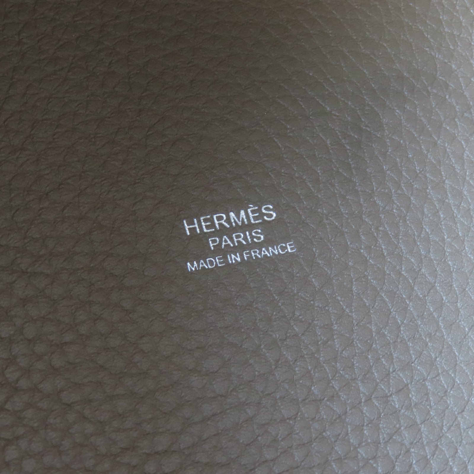 HERMES Clemence皮革Picotin MM銀扣手挽袋大象灰色