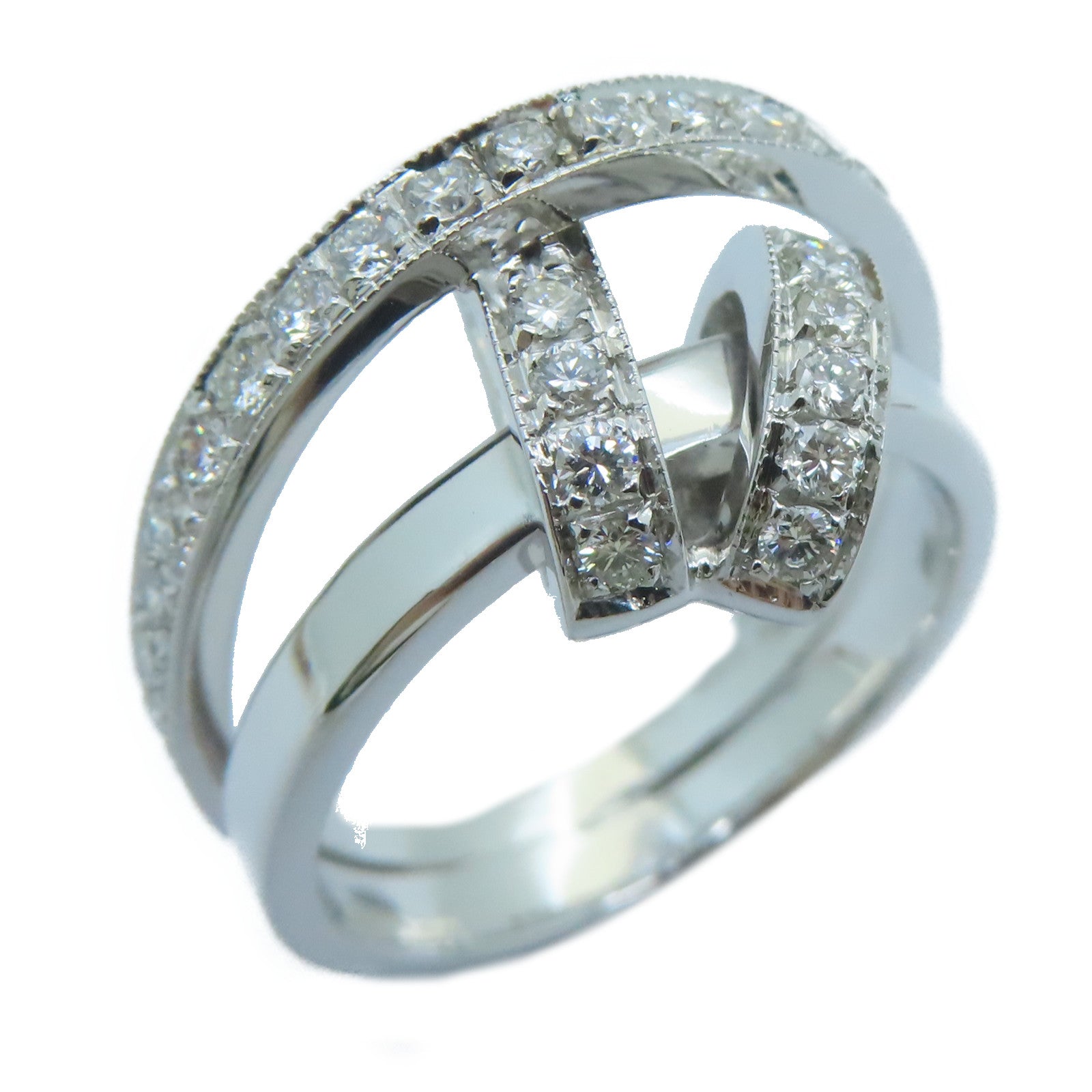 JEWELRY [Sharp Discount] 18K White Gold Diamond Ring US#6