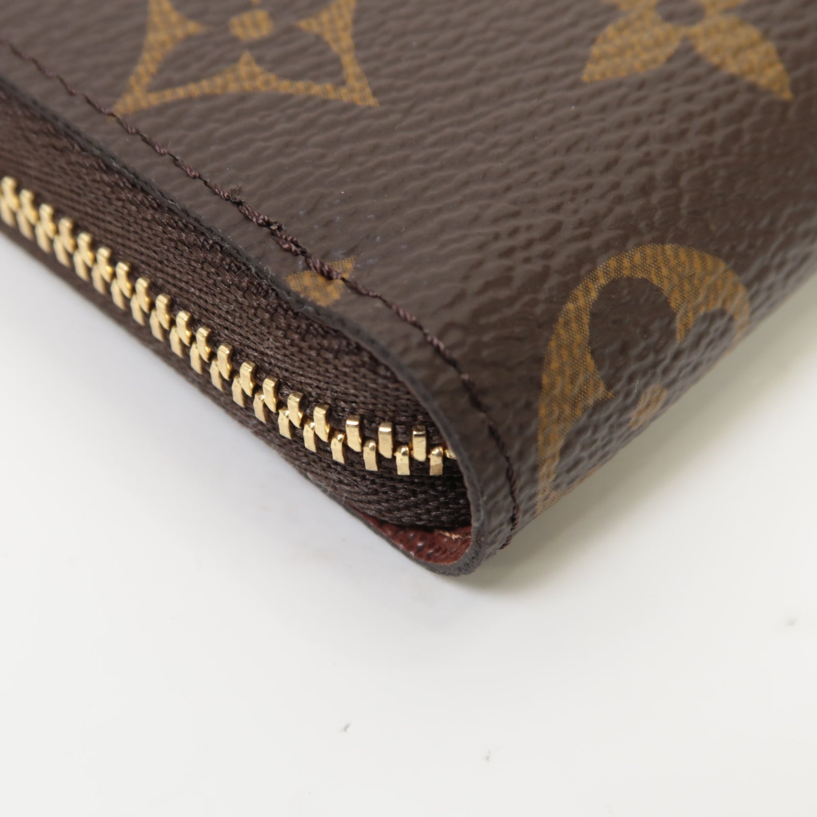 LOUIS VUITTON Monogram Zippy Coin Case金扣零錢包棕色