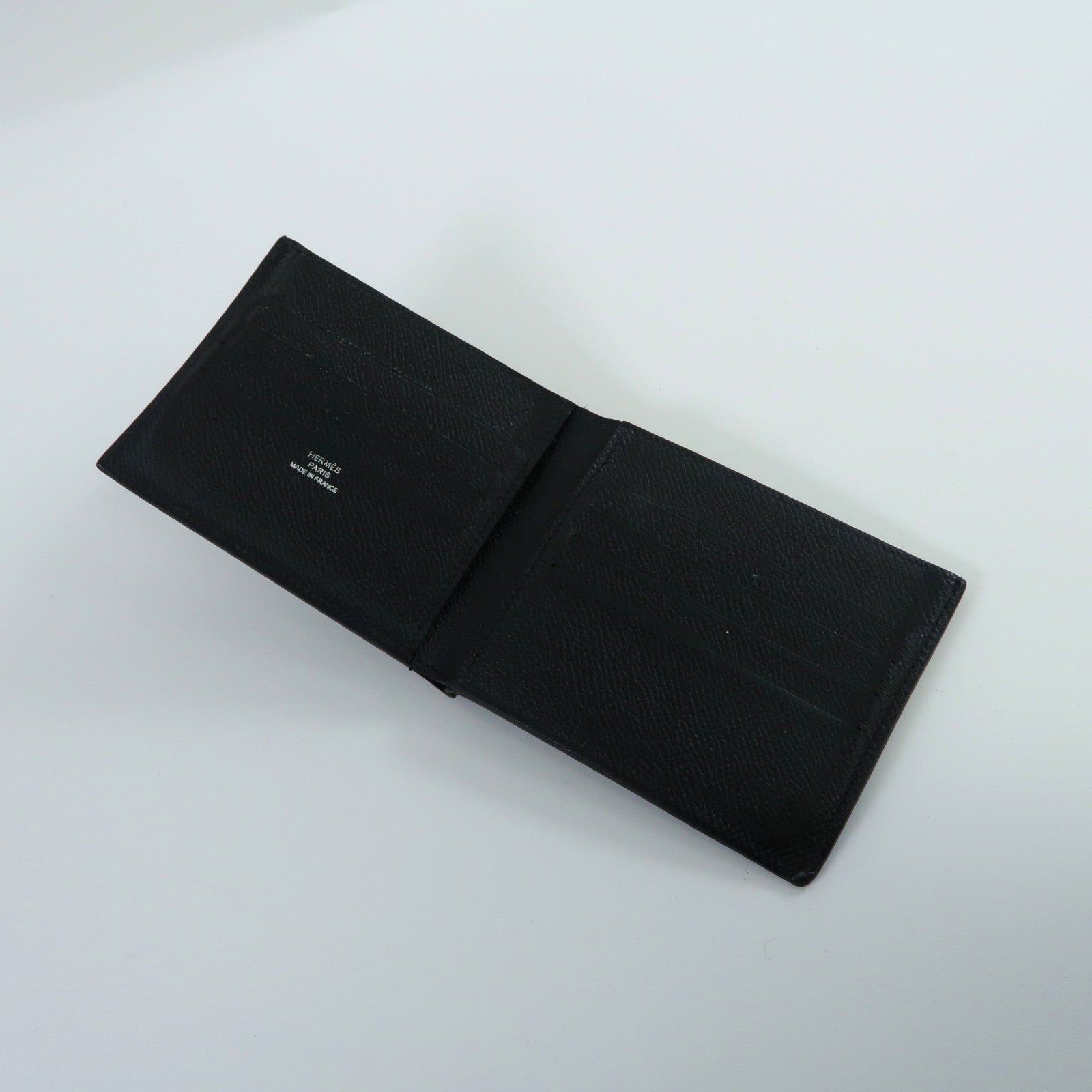 HERMES Epsom皮革Citizen Twill Compact Card Holder Wallet錢包黑色