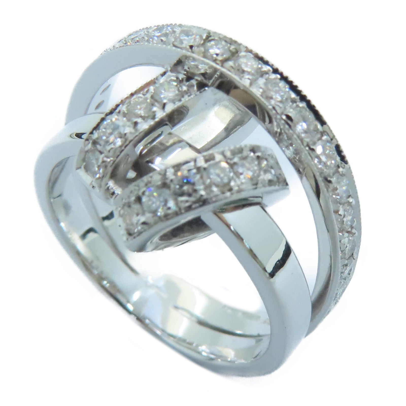 JEWELRY [Sharp Discount] 18K White Gold Diamond Ring US#6