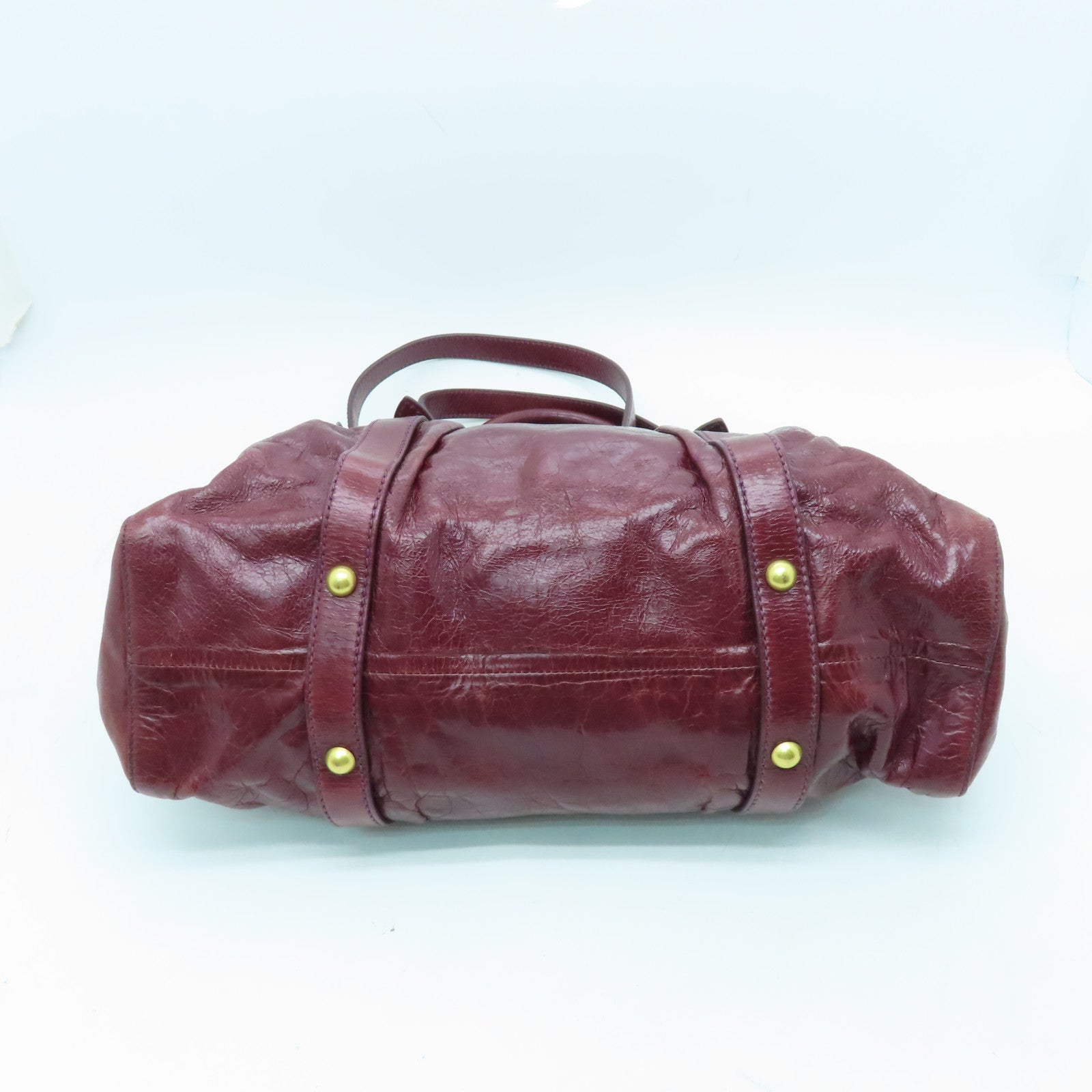 Miu Miu Calfskin Leather 2 Way Shoulder Gold Buckle Shoulder Bag Red