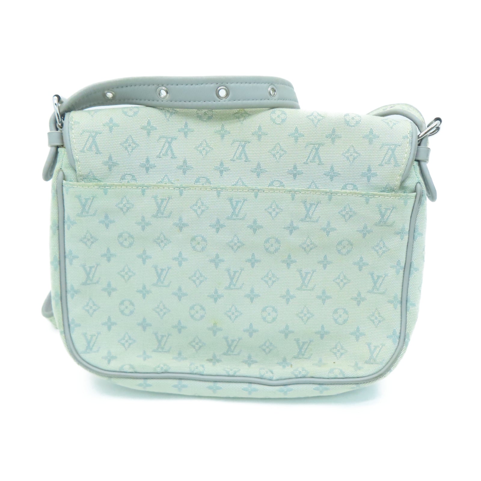 LOUIS VUITTON Monogram Mini lin Musette Conte Du Defil银扣肩背袋灰色