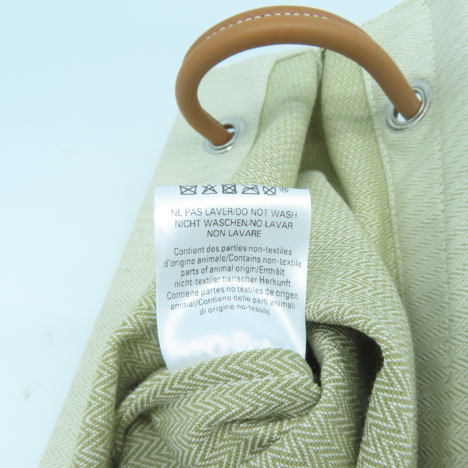 HERMES 帆布Aline銀扣肩背袋米色
