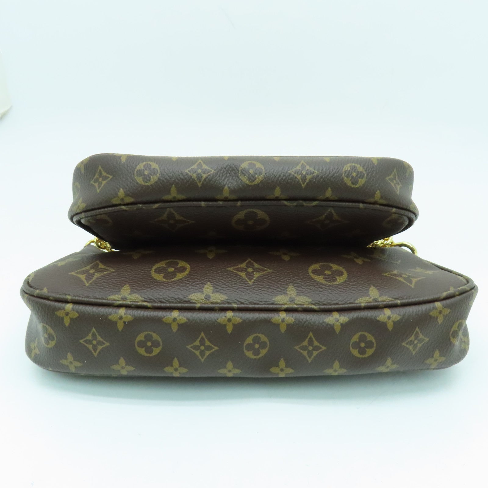 LOUIS VUITTON Monogram Multi Pochette Accessoires金扣肩背袋啡色