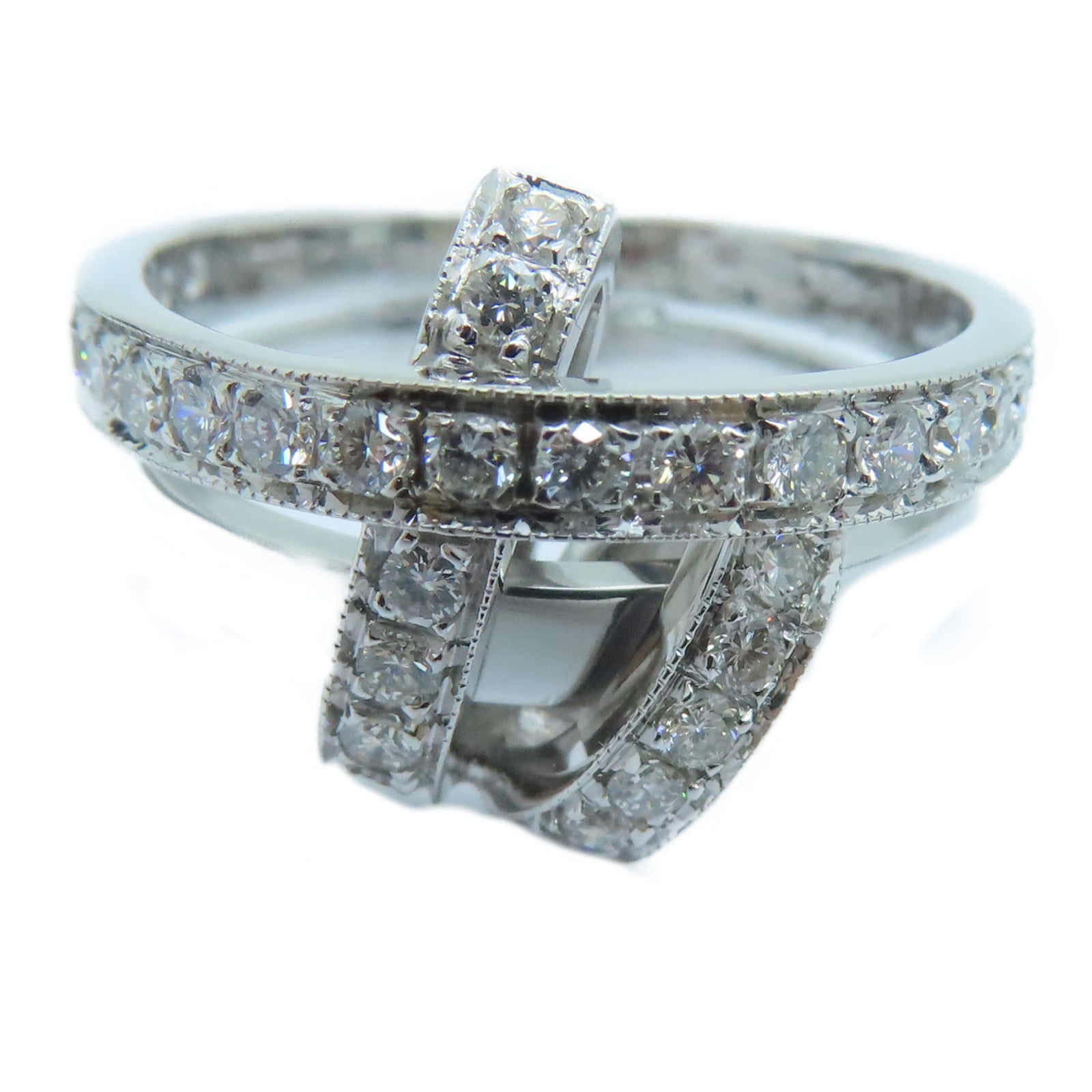 JEWELRY [Sharp Discount] 18K White Gold Diamond Ring US#6