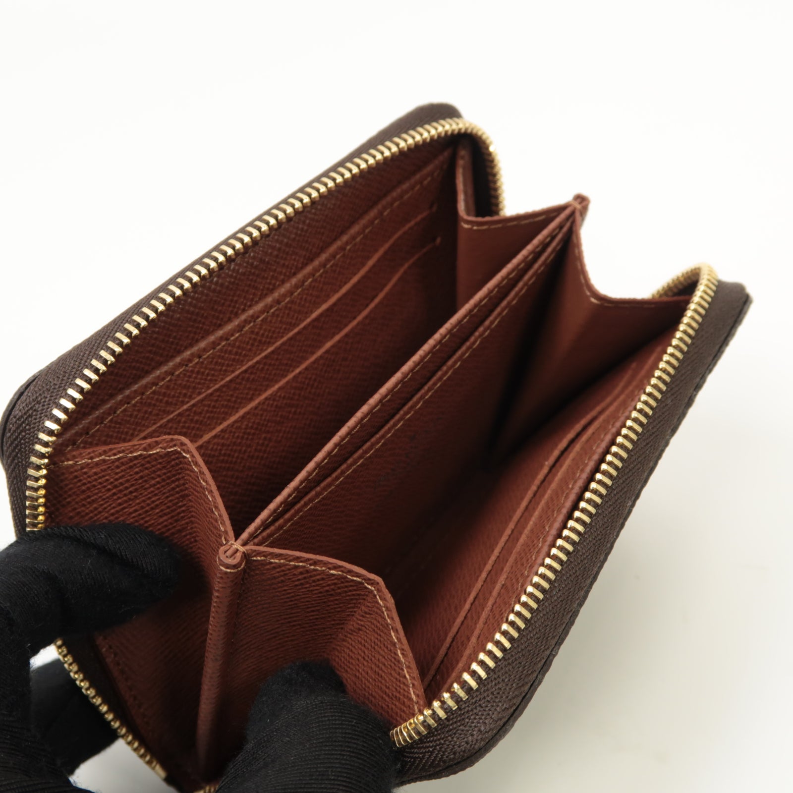 LOUIS VUITTON Monogram Zippy Coin Case金扣零錢包棕色