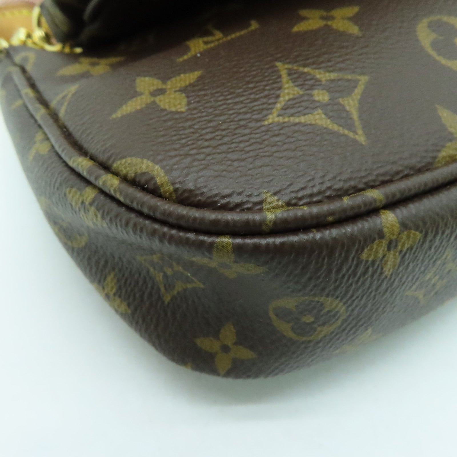 LOUIS VUITTON Monogram Multi Pochette Accessoires金扣肩背袋啡色