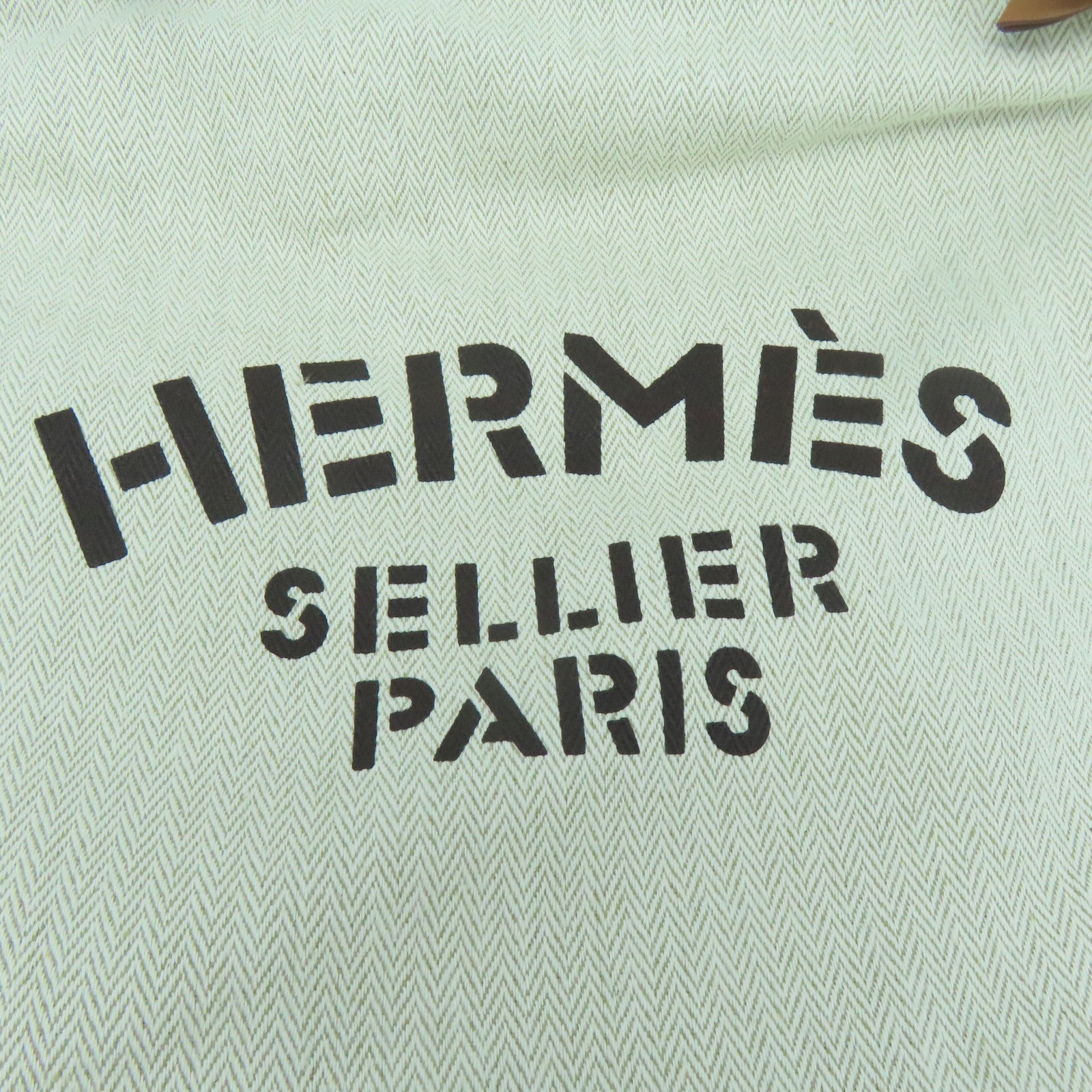 HERMES 帆布Aline銀扣肩背袋米色