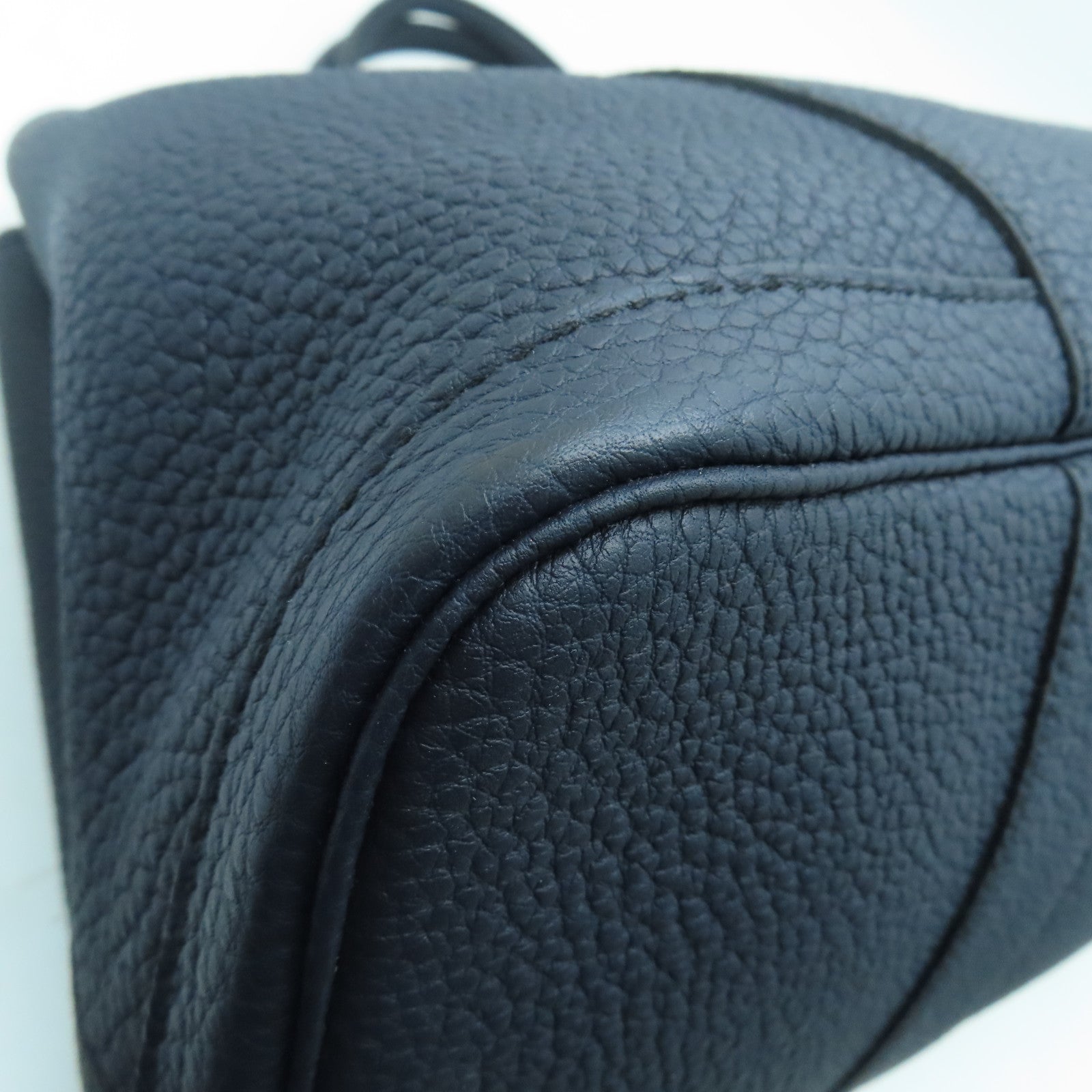 HERMES Negonda皮革Garden Party PM银扣手挽袋午夜蓝