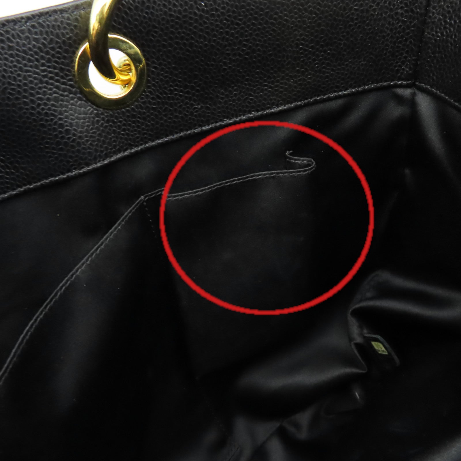 CHANEL 菱格Caviar皮革GST Chain Shoulder Bag金扣鏈帶肩背袋黑色