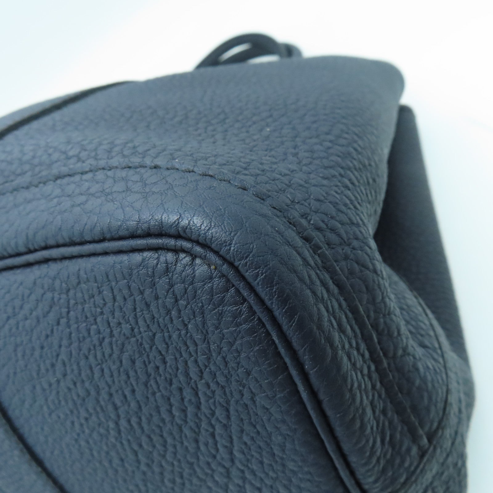 HERMES Negonda皮革Garden Party PM银扣手挽袋午夜蓝