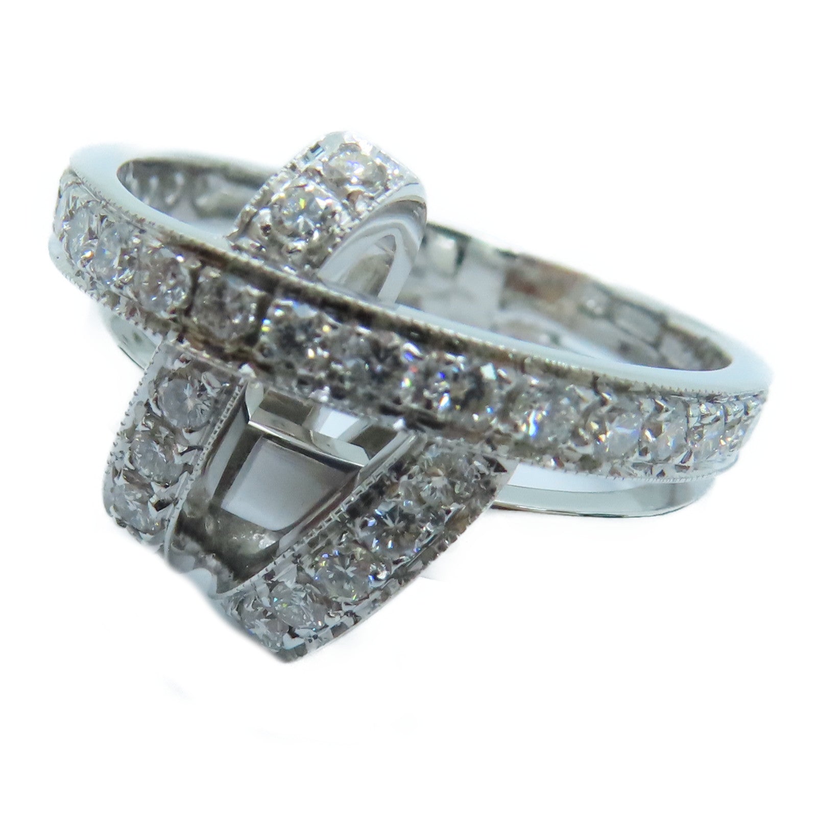 JEWELRY [Sharp Discount] 18K White Gold Diamond Ring US#6