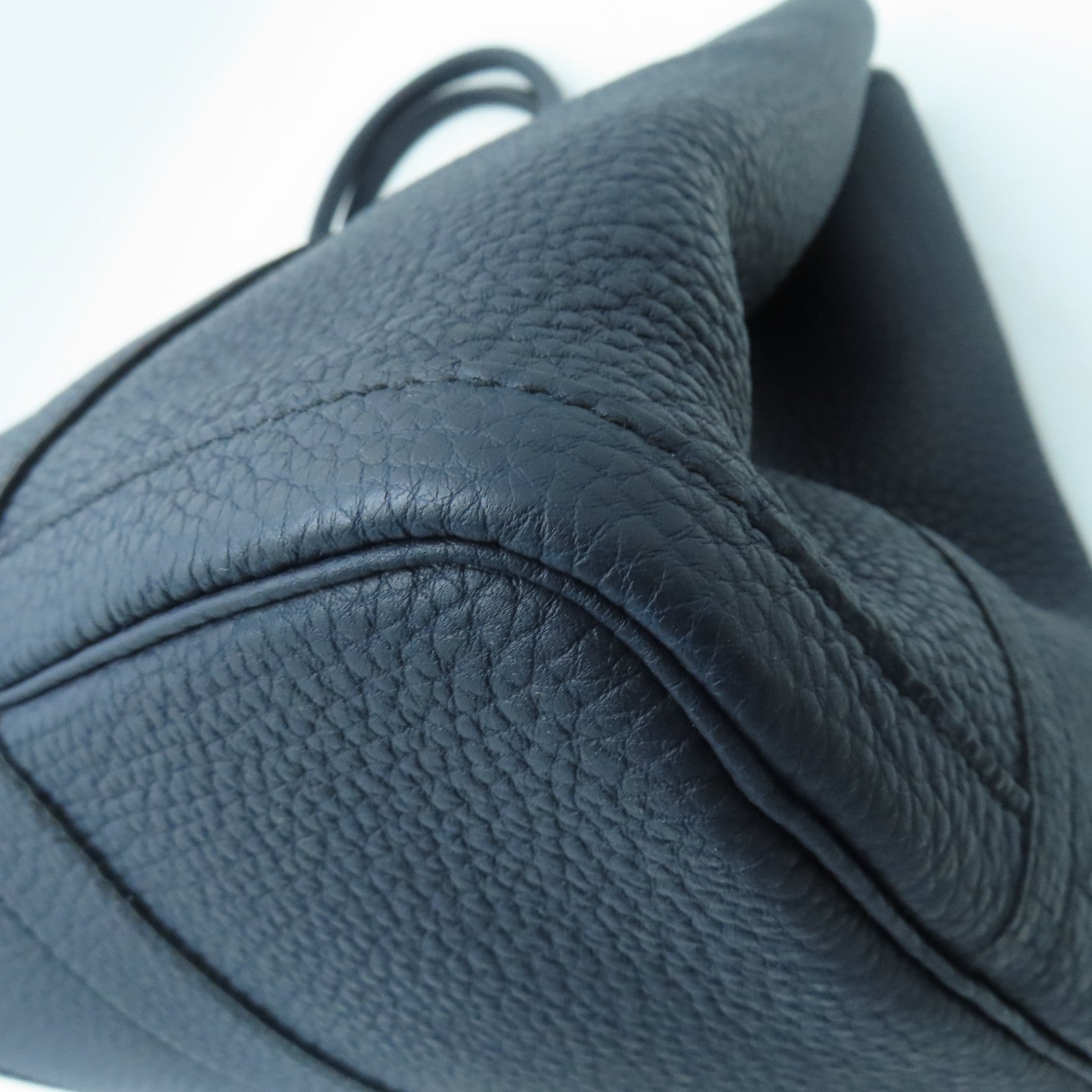 HERMES Negonda皮革Garden Party PM银扣手挽袋午夜蓝