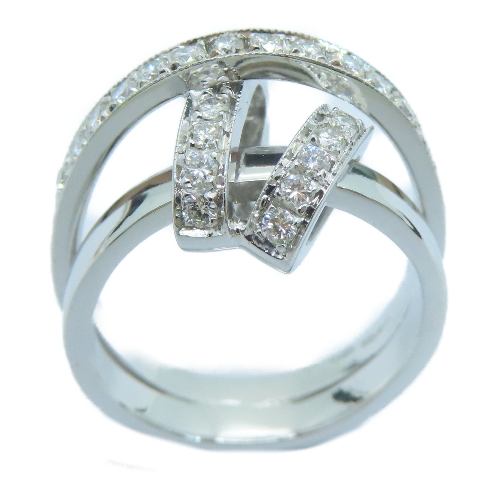 JEWELRY [Sharp Discount] 18K White Gold Diamond Ring US#6