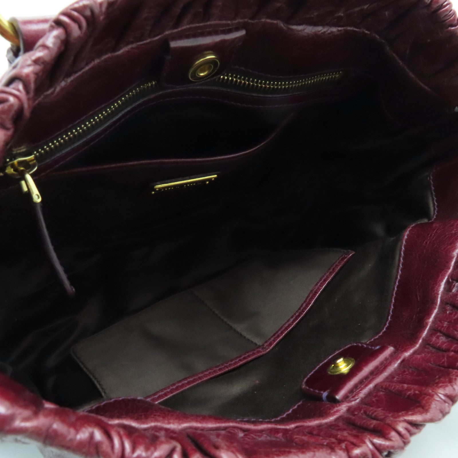 Miu Miu Calfskin Leather 2 Way Shoulder Gold Buckle Shoulder Bag Red