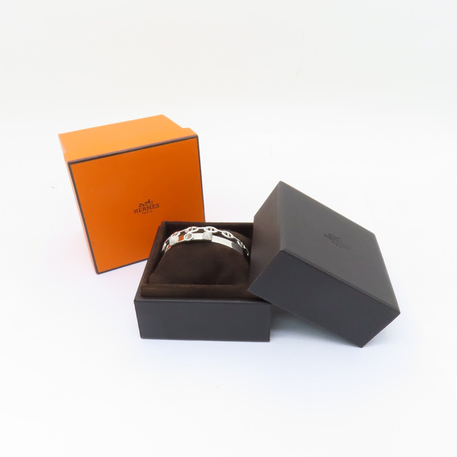 HERMES 【激減優惠】18K白金0.79ct鑽石Double Tour Collier De Chien Bracelet手鐲
