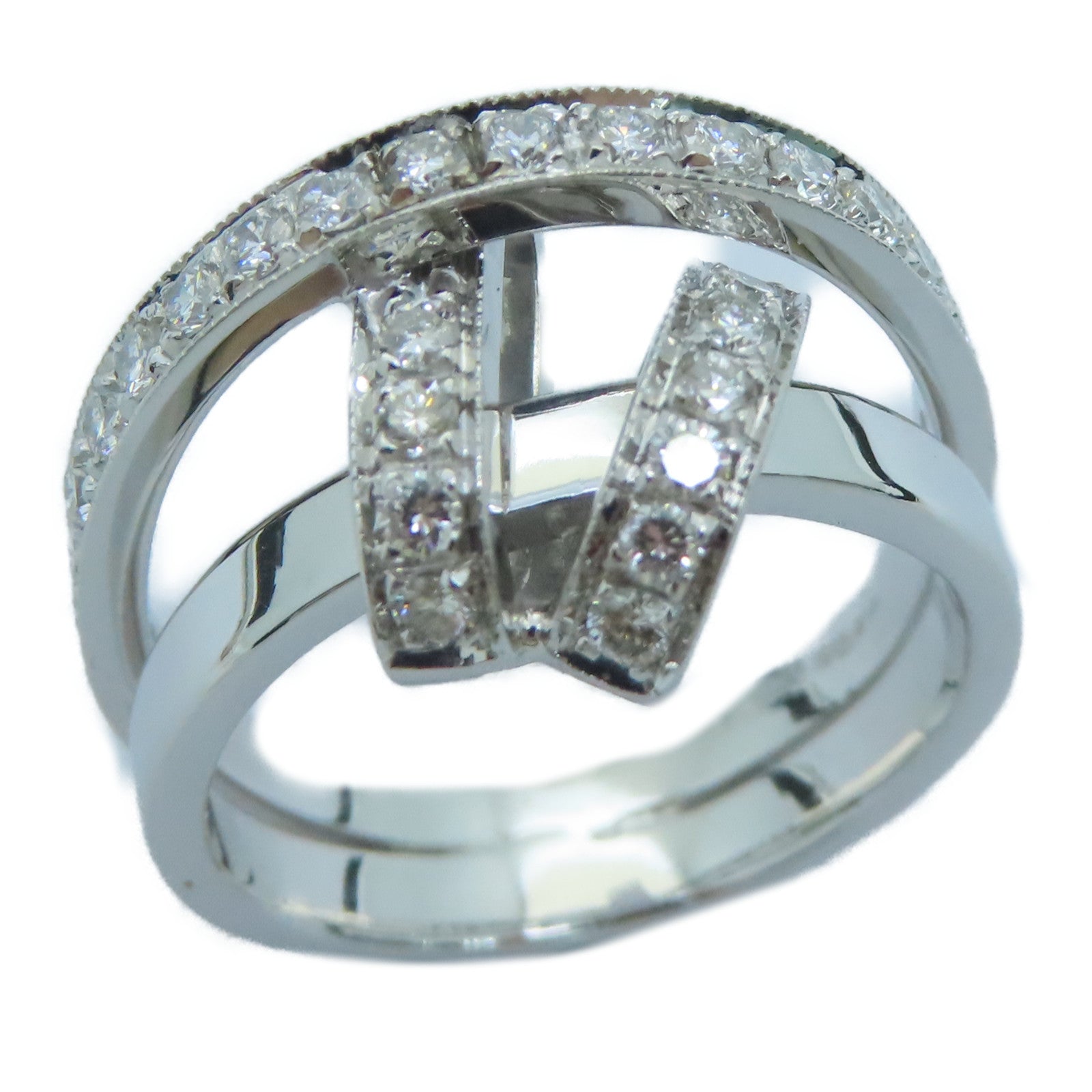 JEWELRY [Sharp Discount] 18K White Gold Diamond Ring US#6