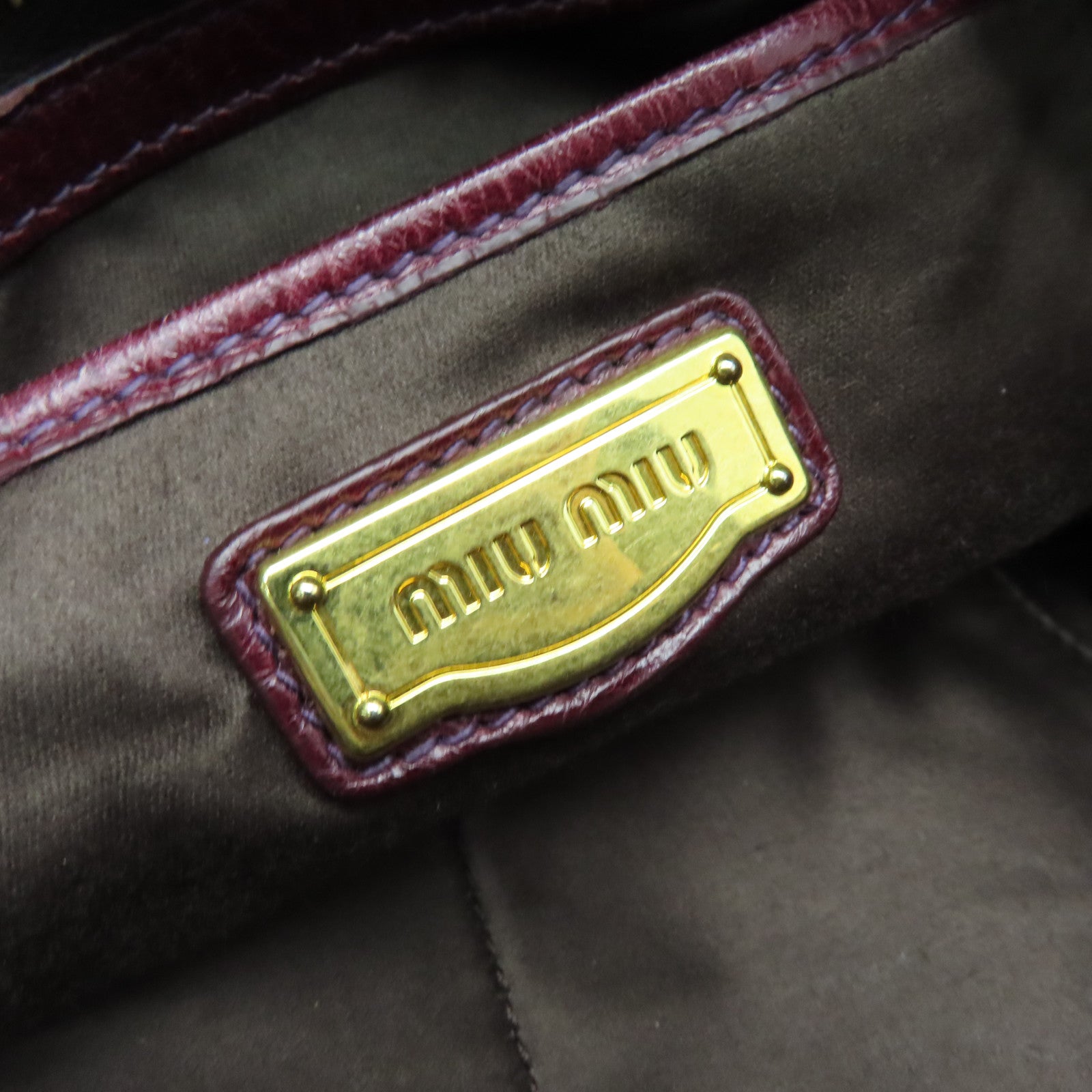 Miu Miu Calfskin Leather 2 Way Shoulder Gold Buckle Shoulder Bag Red